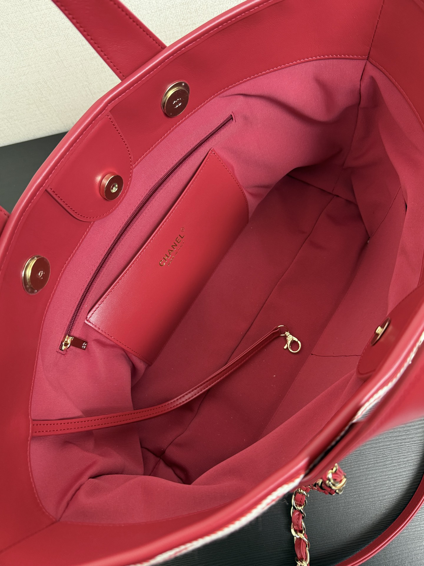 [TOP] CHANEL Beach Shopping Bag 46x25x13cm - Red