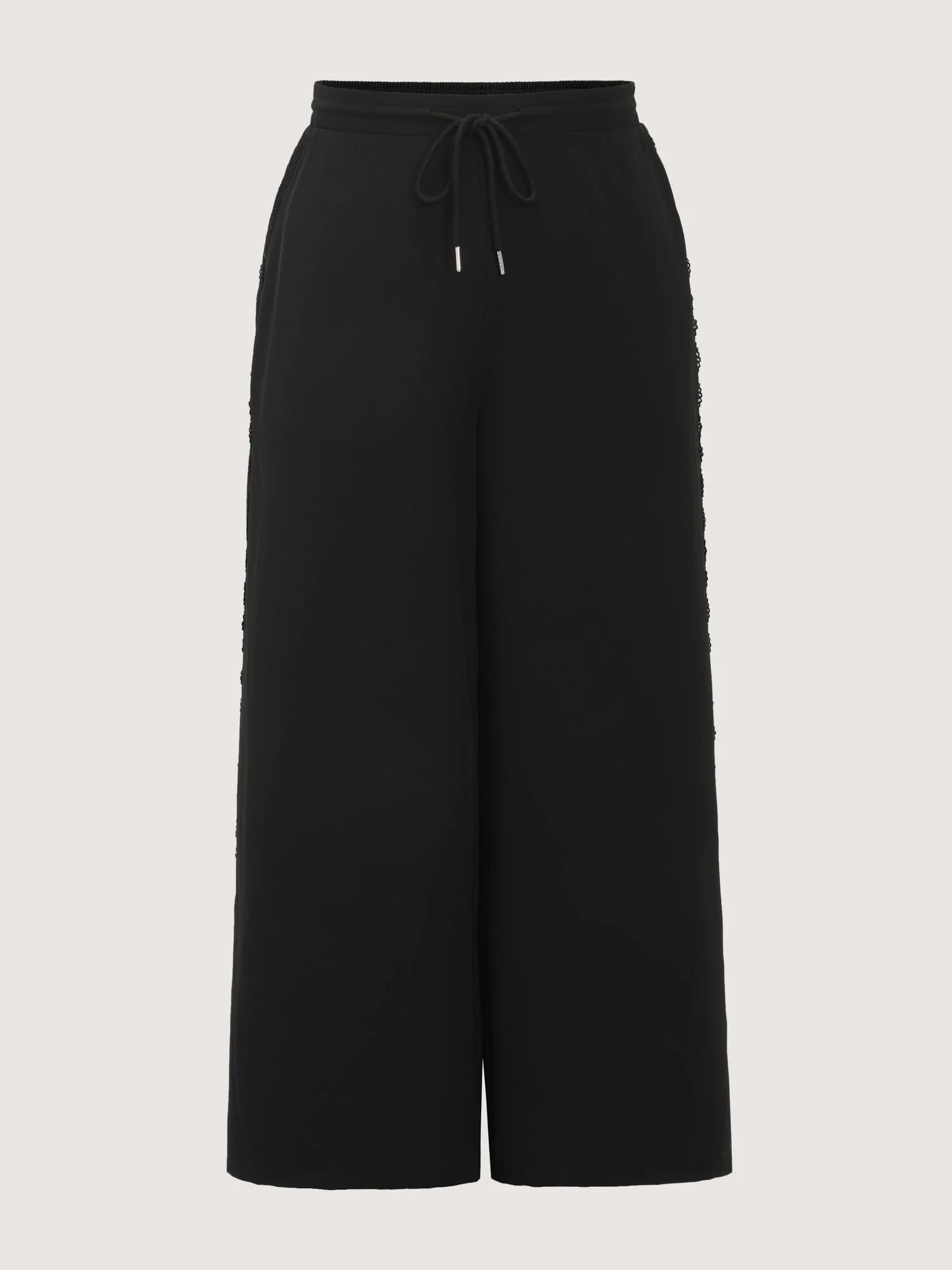 Lace Side Panels Drawstring Pants