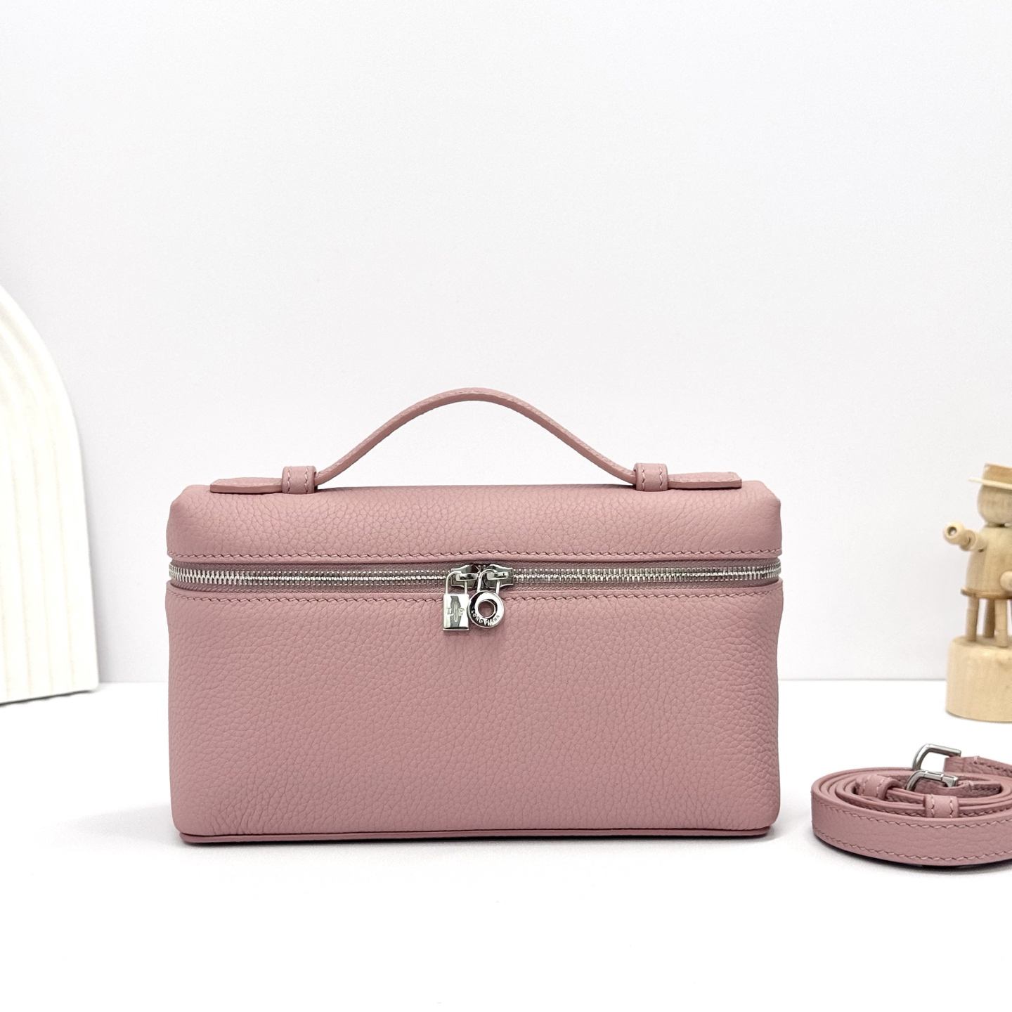 [TOP] Loro Piana Extra Bag Calfskin 11x19x6.5cm - Pink - 711 Luxury