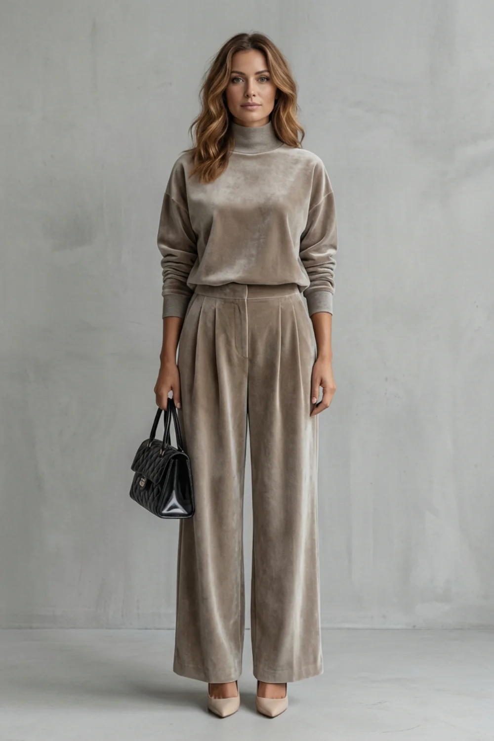 Élianne – Luxe Velour Elegance – Two-Piece Lounge Set