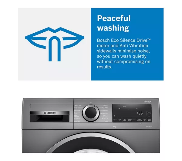 BOSCH Series 6 WGG244ZCGB AntiStain 9 kg 1400 Spin Washing Machine - Graphite