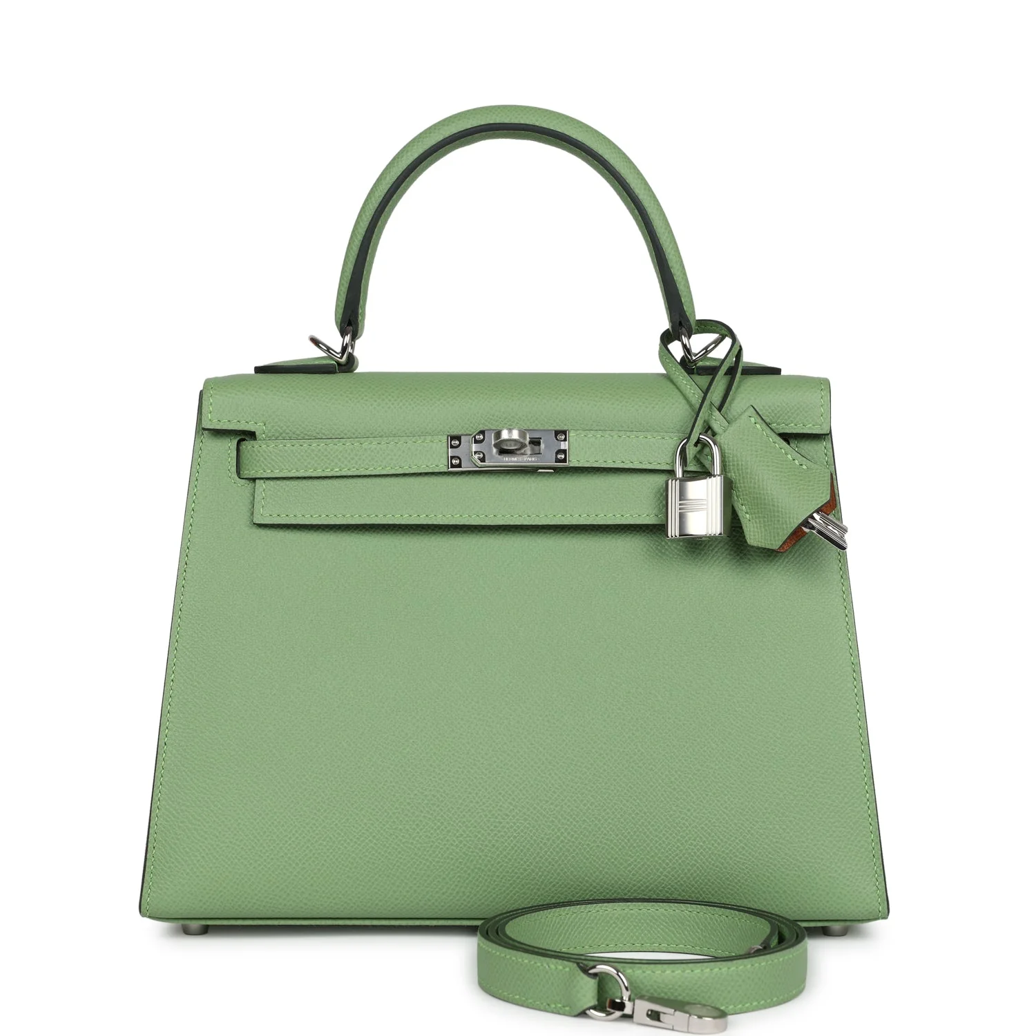 Hermes Special Order (HSS) Kelly Sellier  Vert Criquet Verso Epsom Palladium Hardware