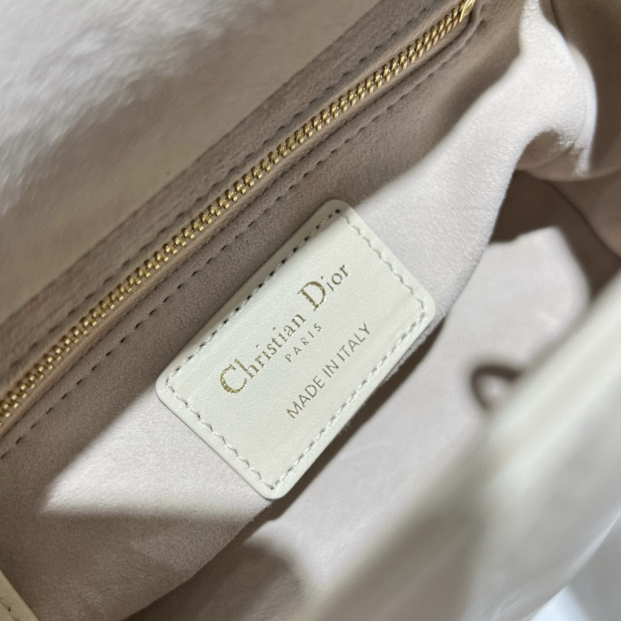 [TOP] Christian Dior Lady Dior Bag Lambskin 17x15x7cm - Beige