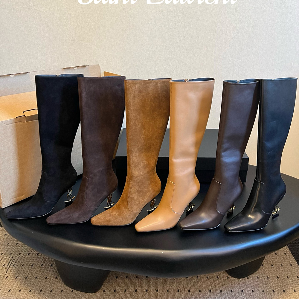 Saint Laurent Shoes Saint Laurent Shaped Heel Pointed Toe High Boots 9cm #378088 | Nigo Office