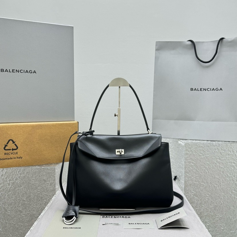 [TOP] BALENCIAGA Rodeo Bag 35x23x11cm - Black & SHW - 711 Luxury