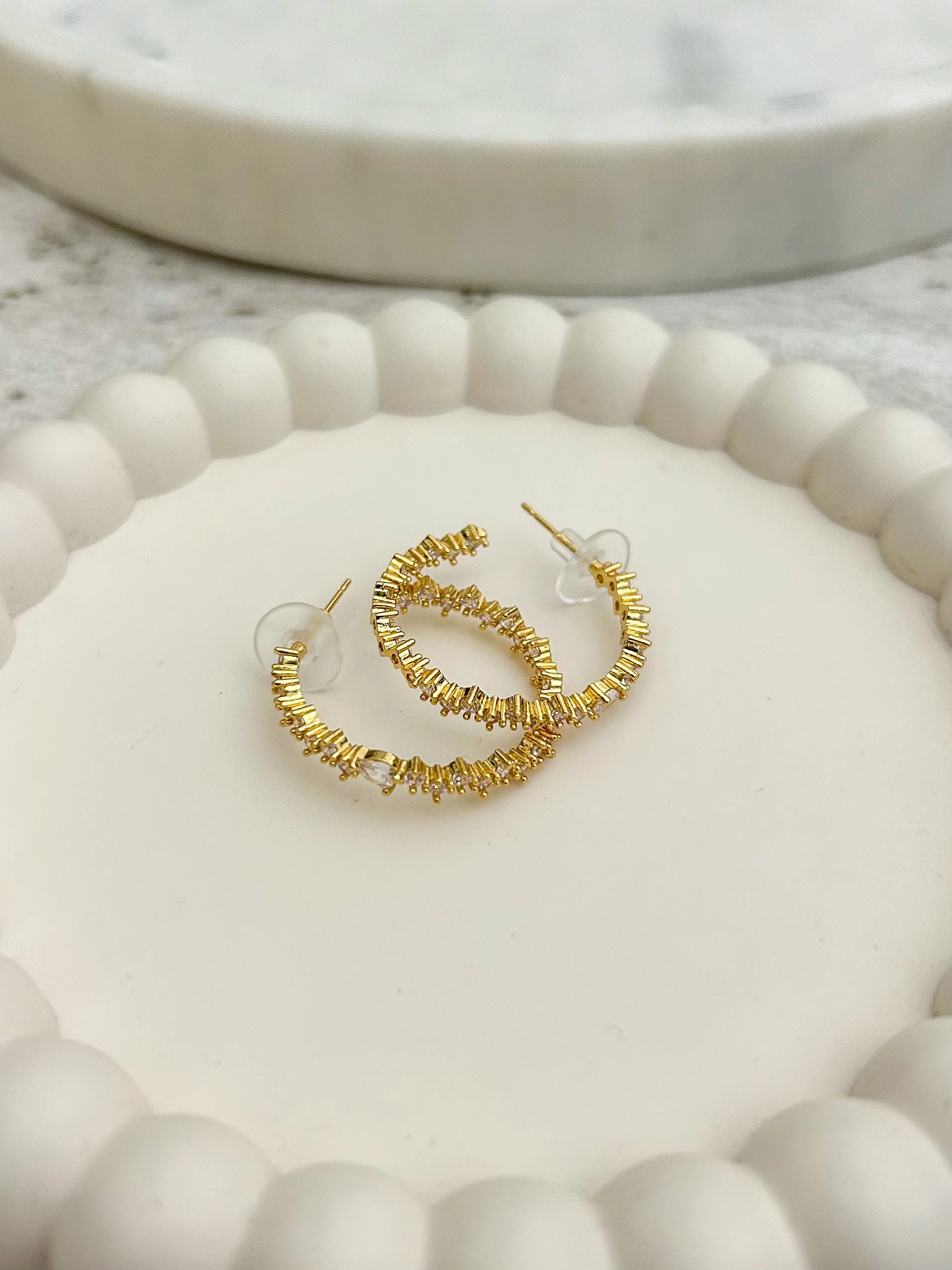 Diamante Hoop Earrings