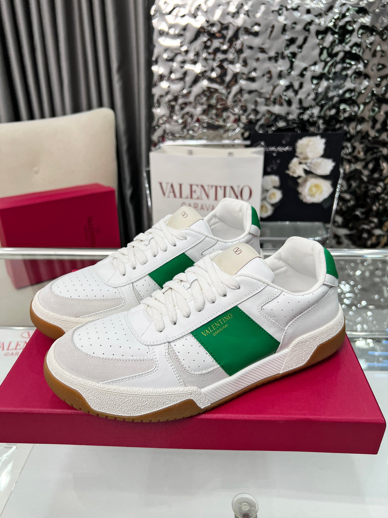 [TOP] VALENTINO Casual Shoes - White and Green - 711 Luxury