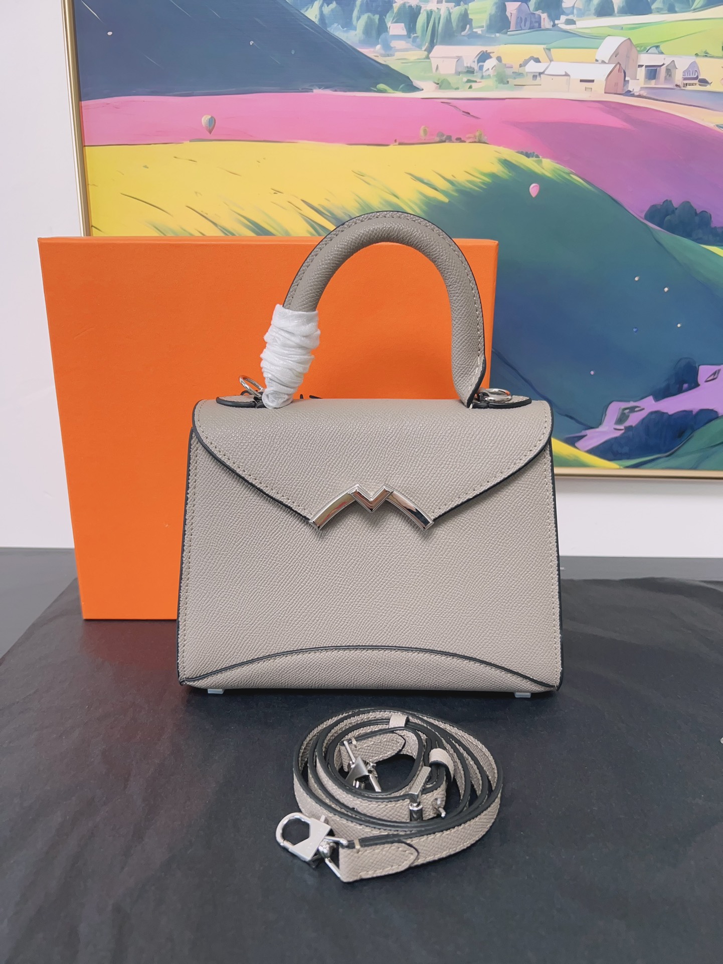 [TOP] MOYNAT Gabrielle Bag Cowhide 20x15x9cm - Gray - 711 Luxury