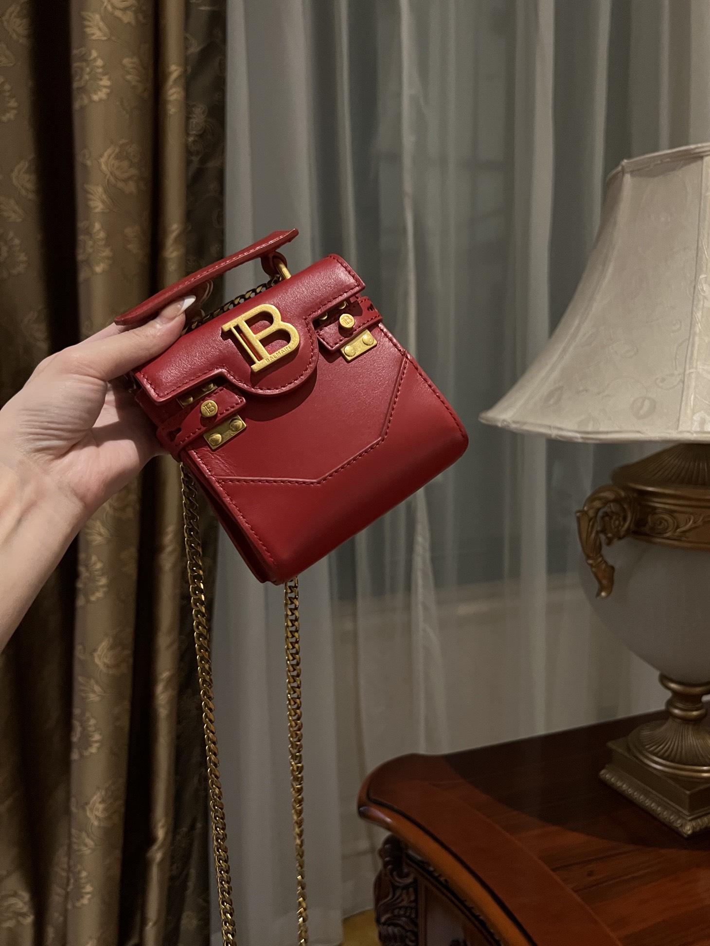 [TOP] BALMAIN Cowhide Mini Bag - Red - 711 Luxury