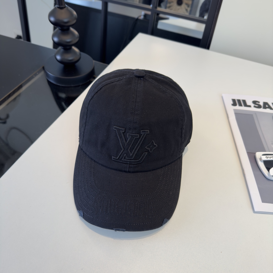 [TOP] Louis Vuitton LV  Baseball Cap - Black - 711 Luxury
