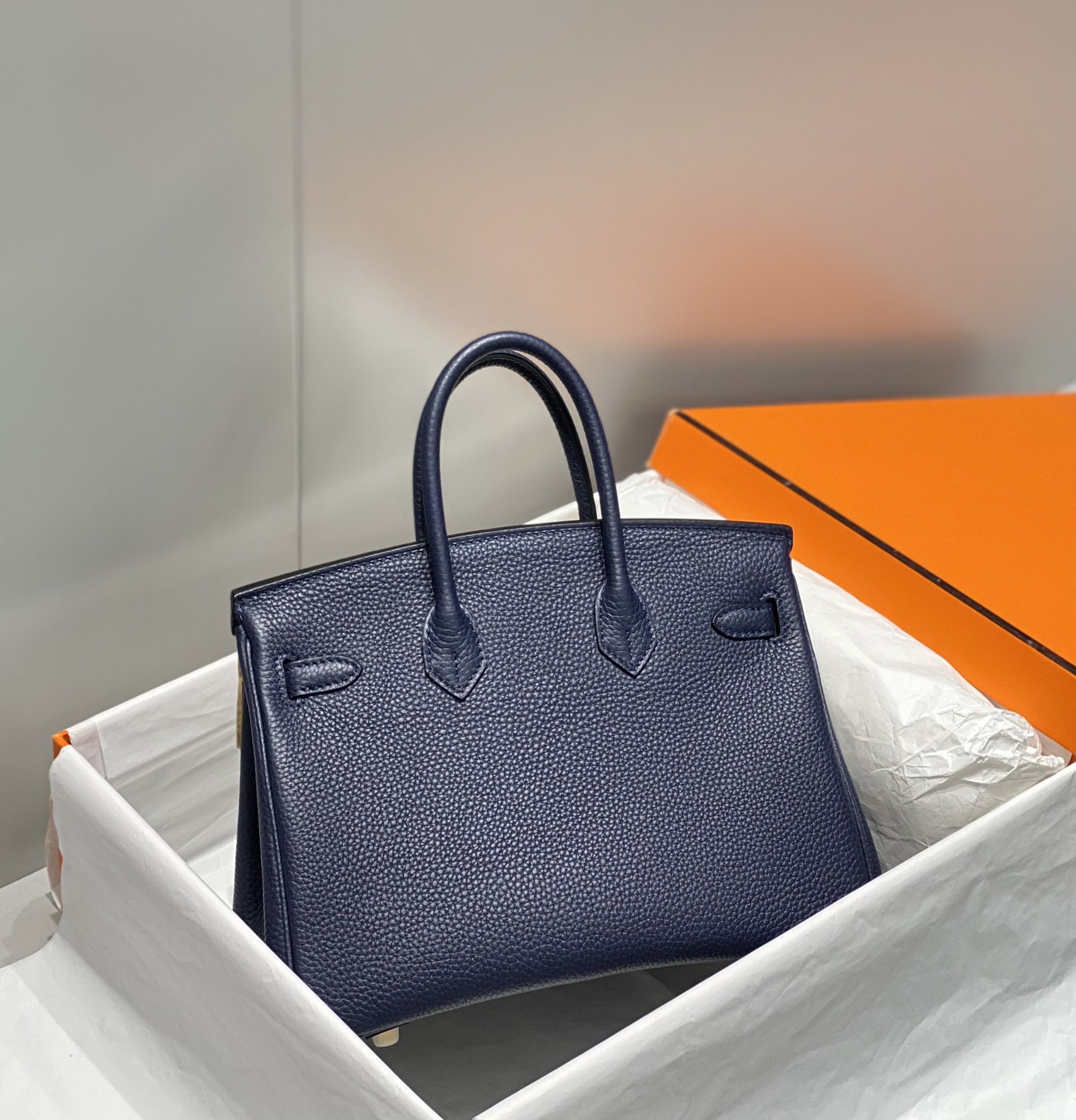 [TOP] HERMES Birkin Togo Leather 25cm - Bleu Indigo & GHW