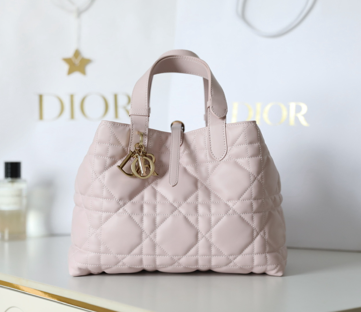 [TOP] Christian Dior Toujours Bag Cowhide 28.5x21.5x19cm - Pink - 711 Luxury