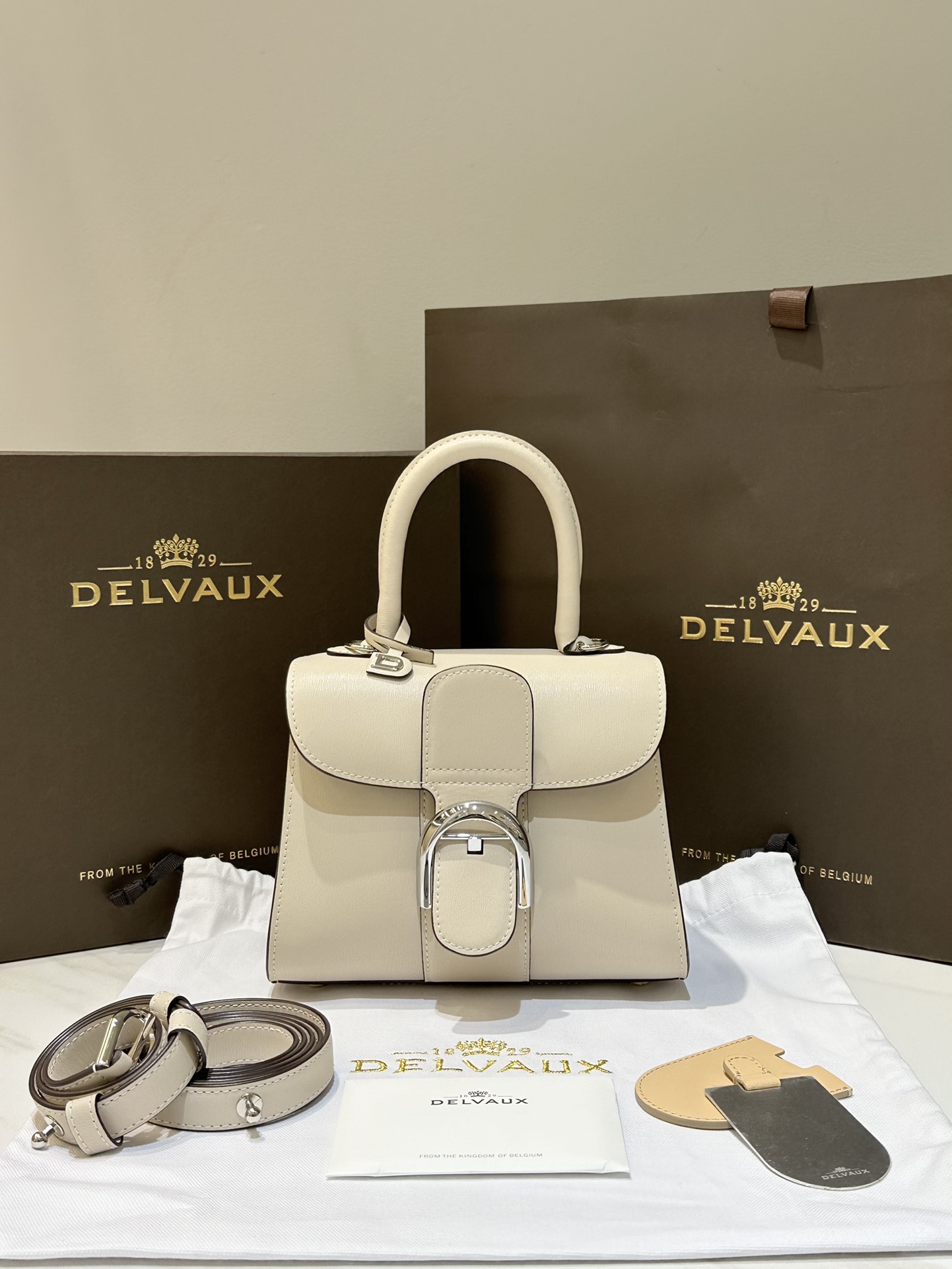 [TOP] Delvaux Brillant Bag Box Leather 20x11x16cm - Gray - 711 Luxury
