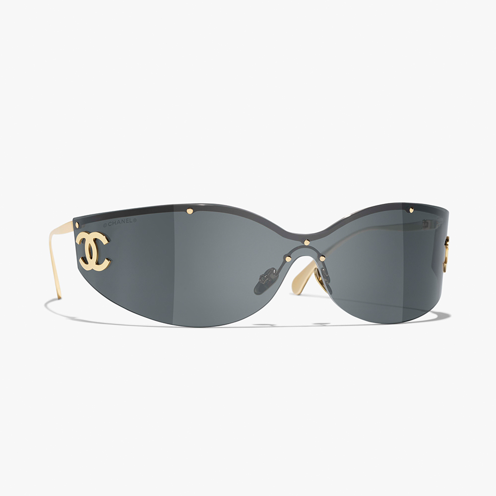 CHANEL Sunglasses Shield Sunglasses Metal #382452 #383077