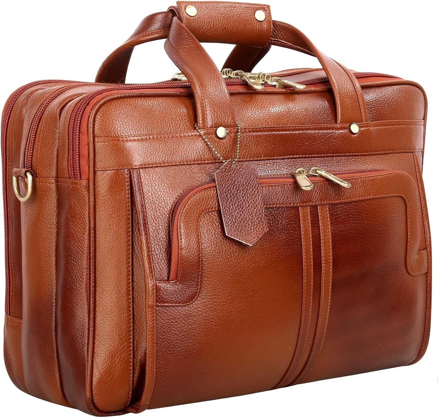 Full Grain Leather 16 Inch Briefcases Laptop Shoulder Bags for Men and Women Business Work Bag Leather Satchel Bag