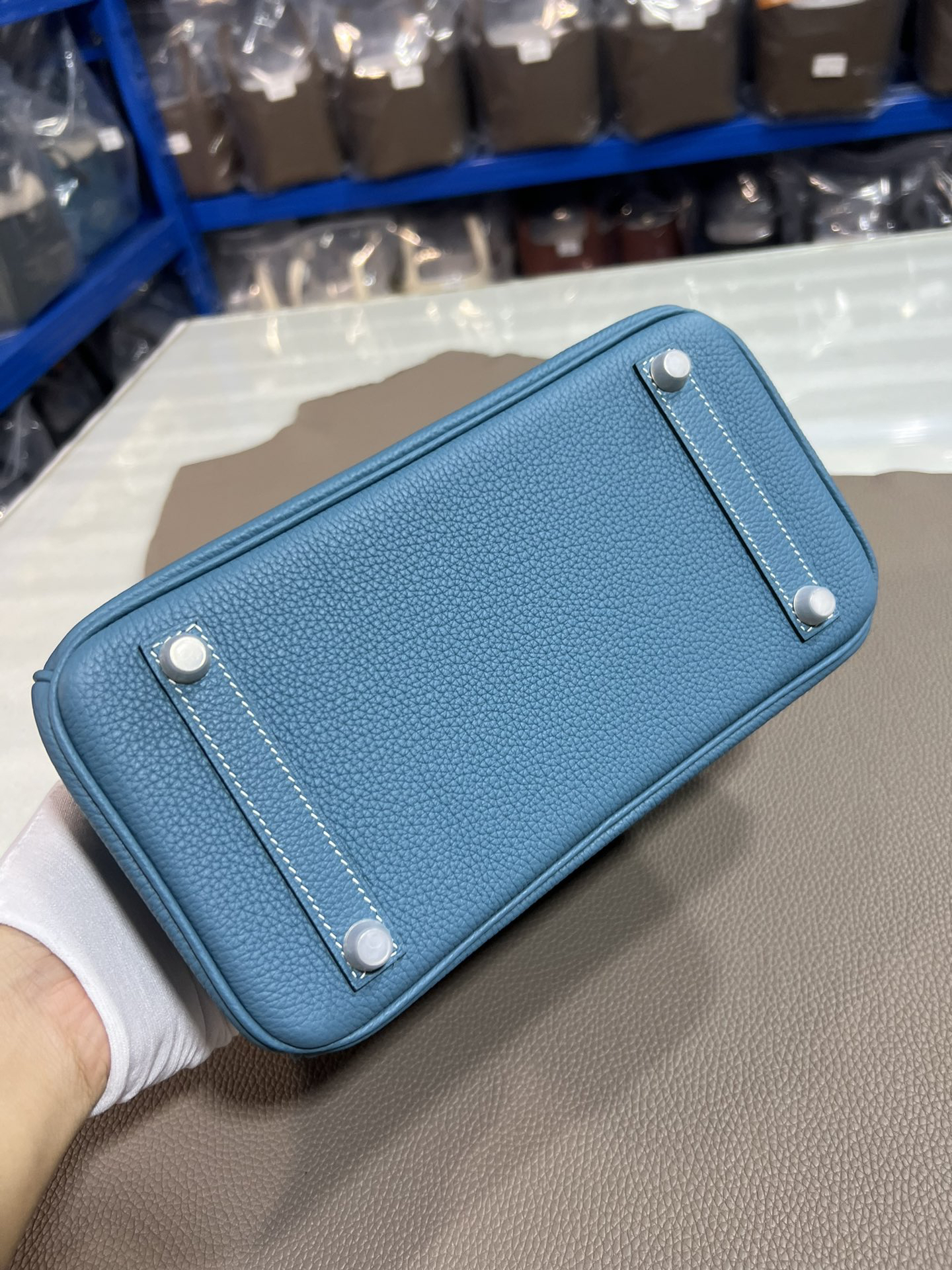 [TOP] HERMES Birkin Togo Leather 25cm - Bleu Jean & SHW