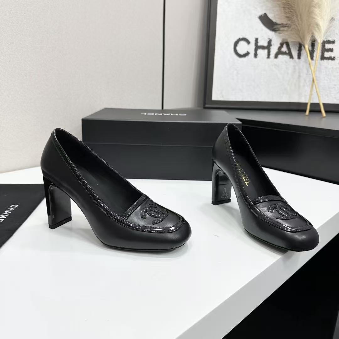 [TOP] CHANEL Height Heel Pumps - Black - 711 Luxury