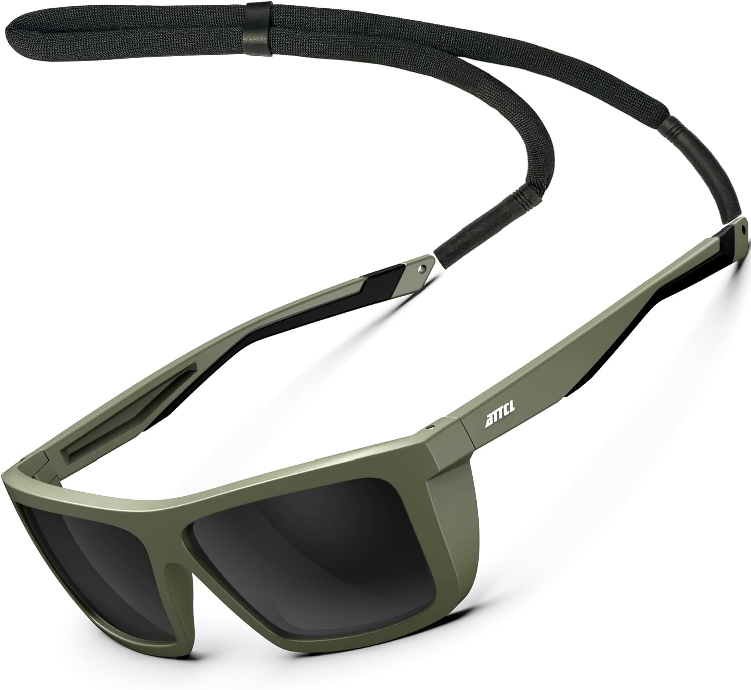 ATTCL Sports Polarized Sunglasses for Men: Secure Anti-Slip Lightweight TR90 Square Frame UV Protection for Driving Fishing