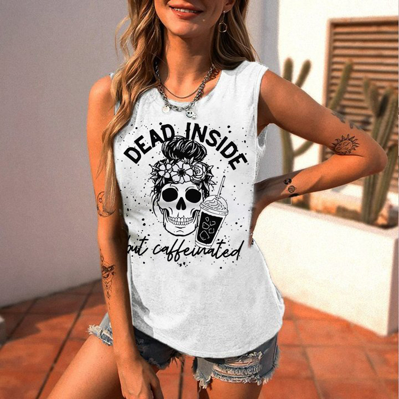 Casual all-match skull print women's vest