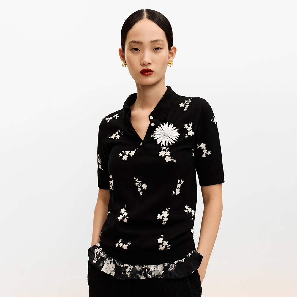 Chanel Plant and Flower All-over Logopolo Shirt #377950