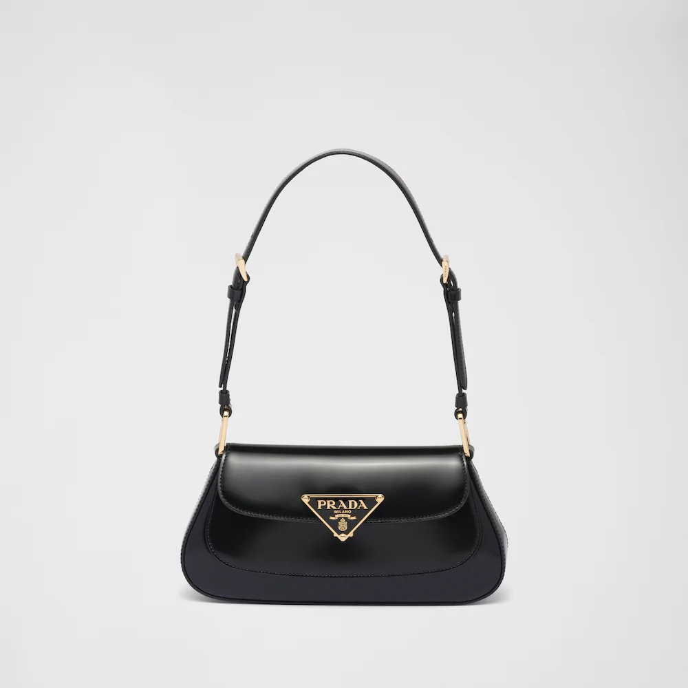 Brushed leather shoulder bag
