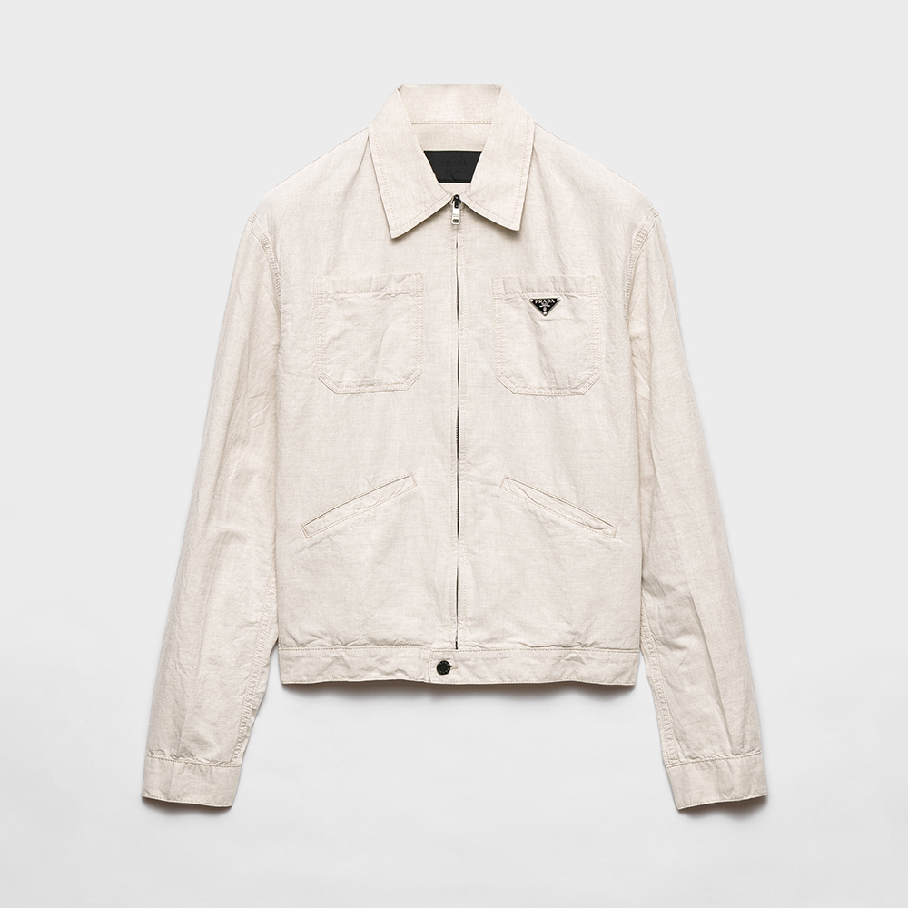 PRADA Natural Chambray Blouson Jacket #329123