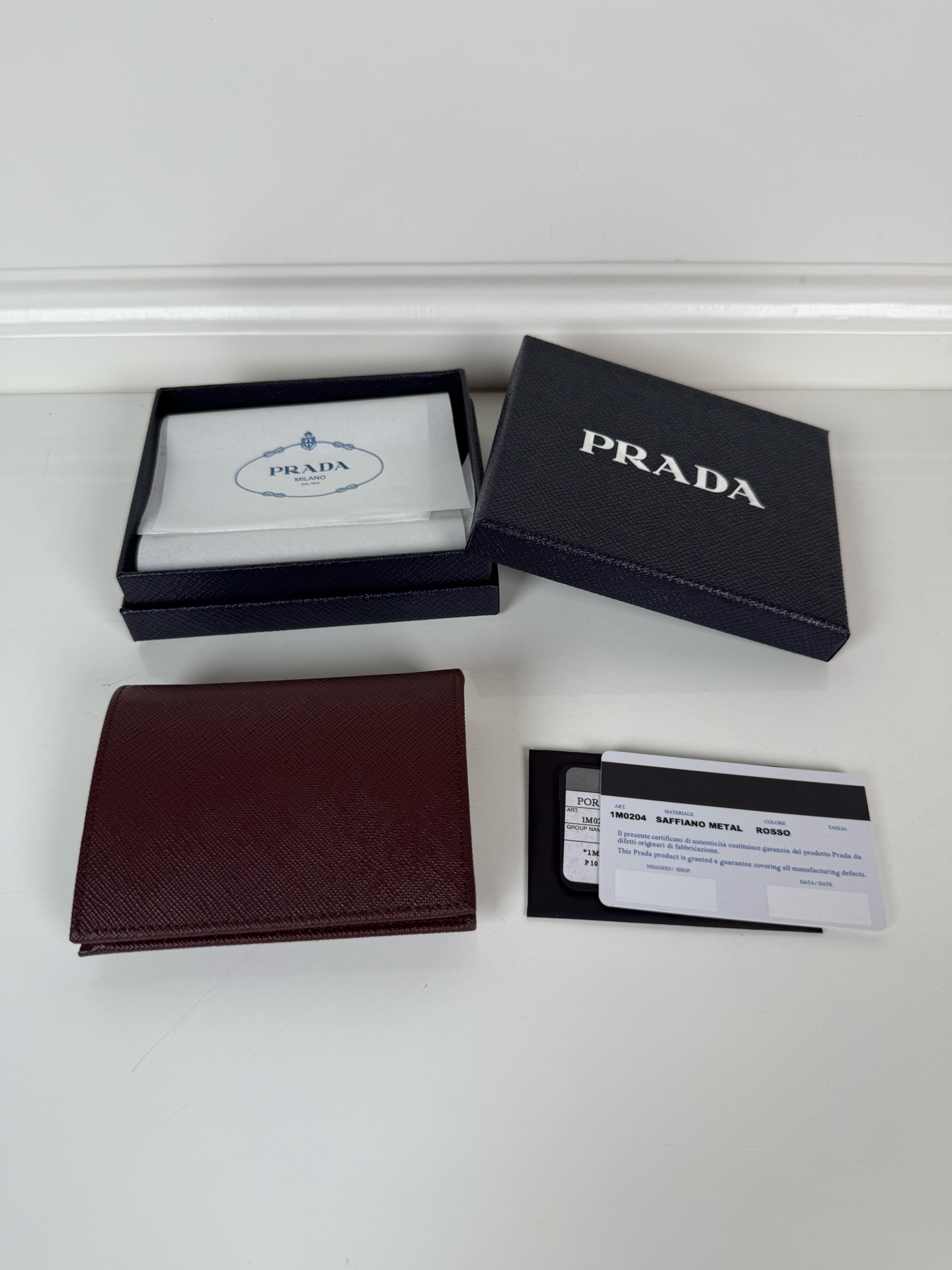 [TOP] PRADA Wallet 11.2 x 9.5cm - Dark Red - 711 Luxury