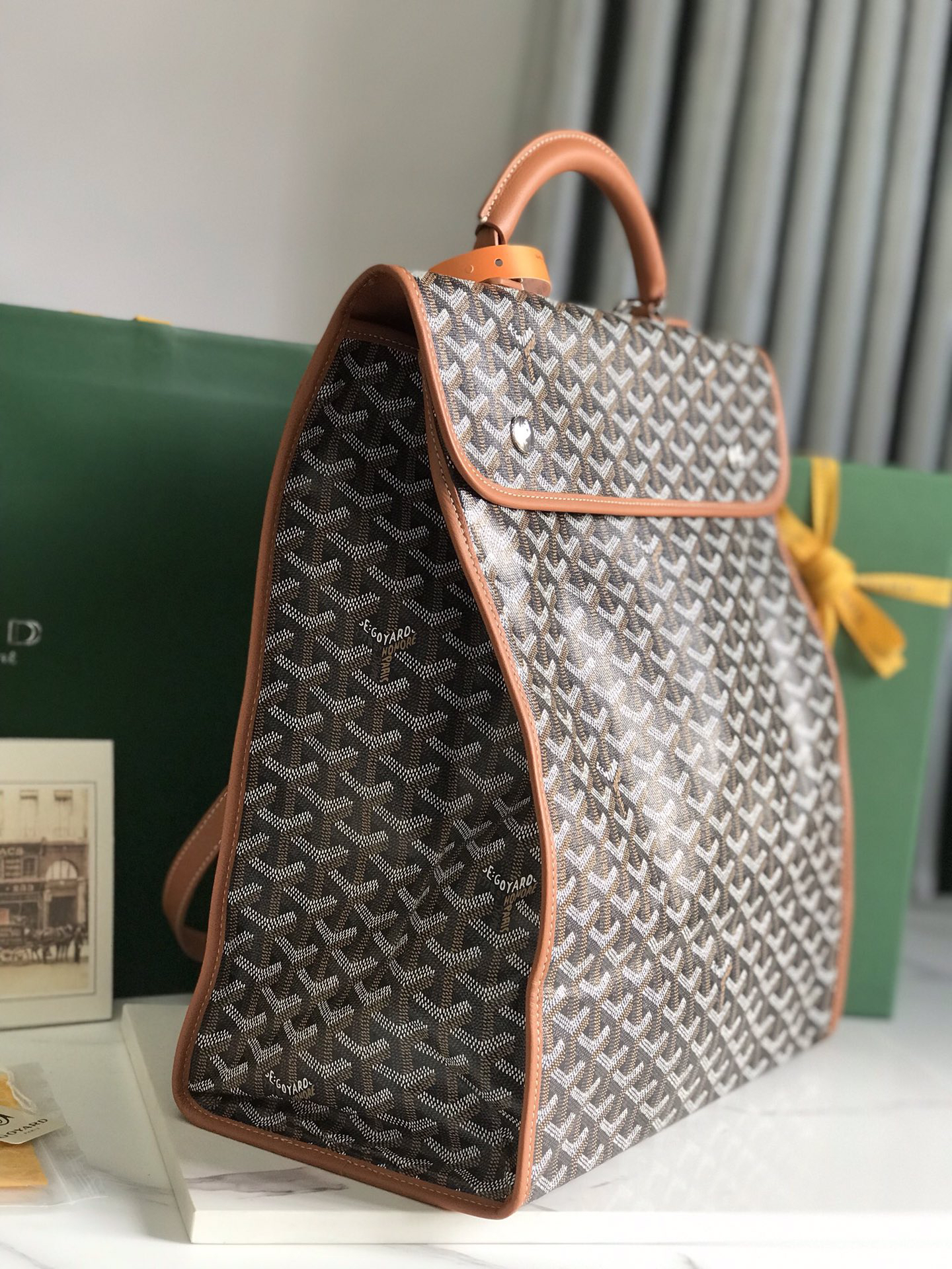[TOP] Goyard Saint Léger Backpack 37x15x34cm - Brown - 711 Luxury