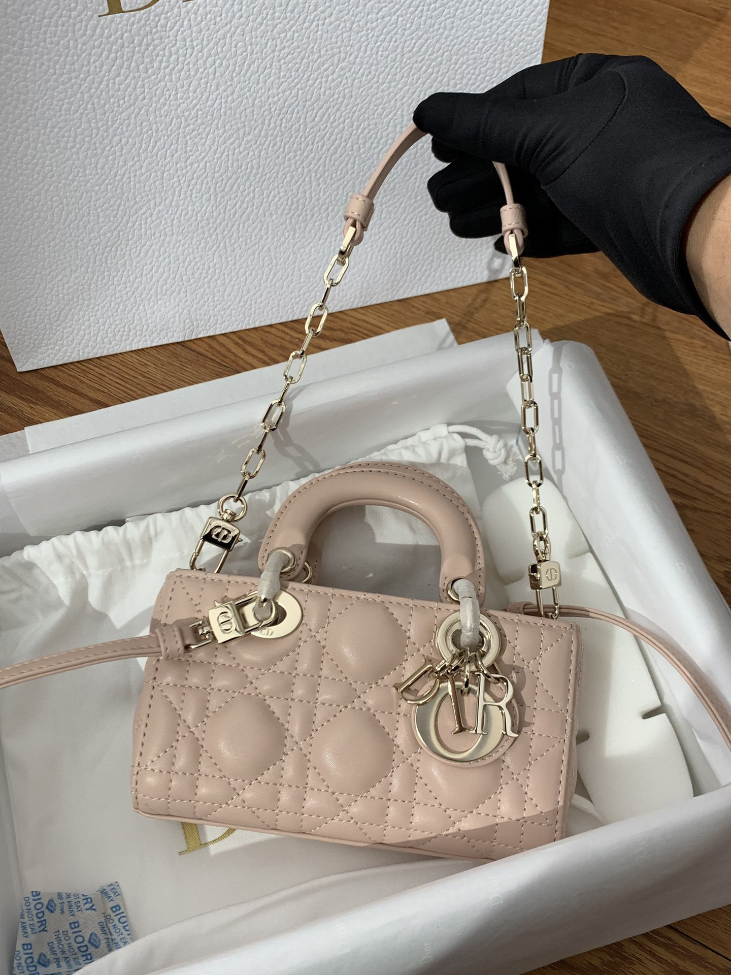 [TOP] Christian Dior Lady D-Joy Bag 16x9x5cm - Pink