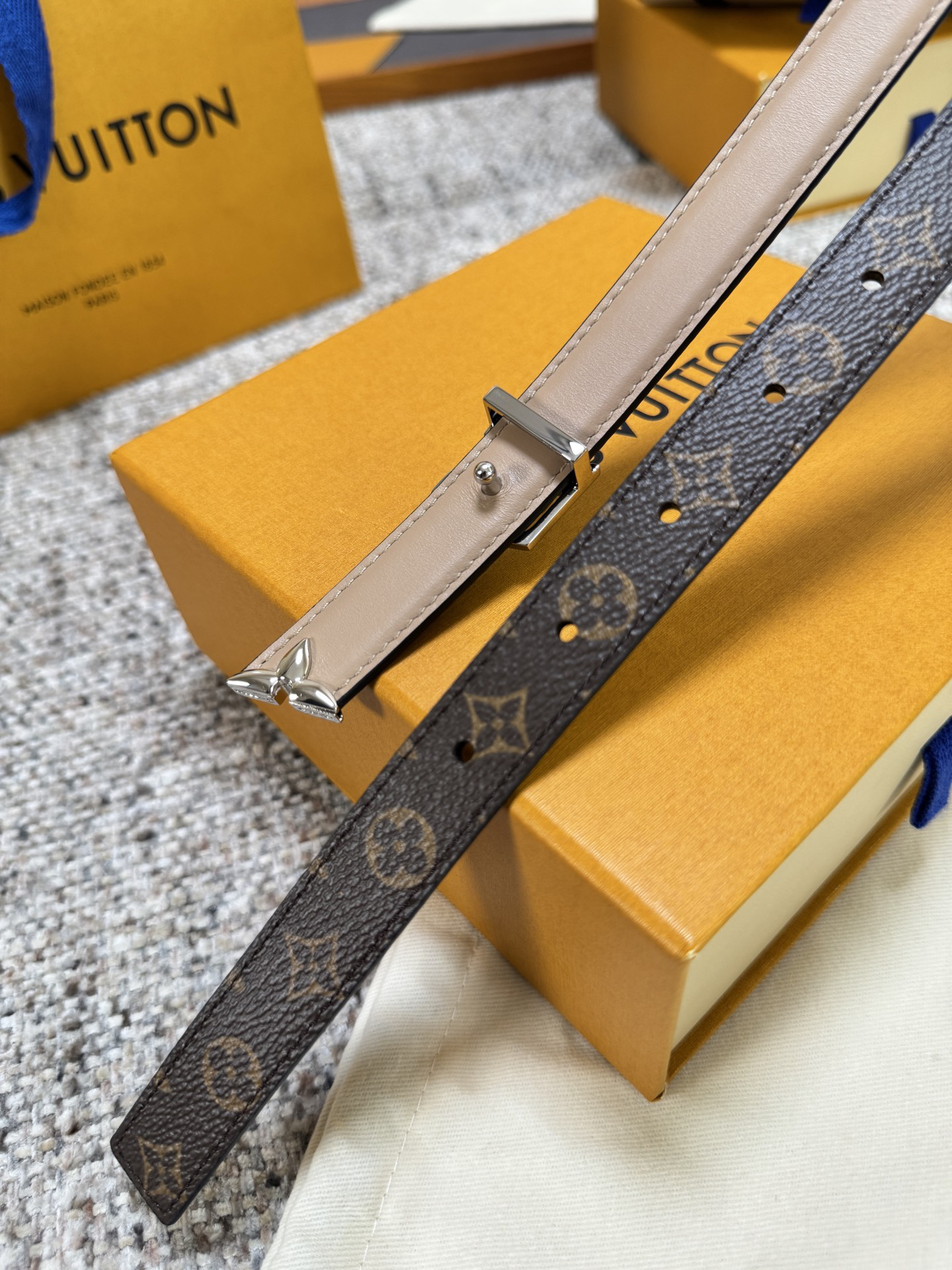 [TOP] Louis Vuitton LV Belt 2 cm - Brown - 711 Luxury