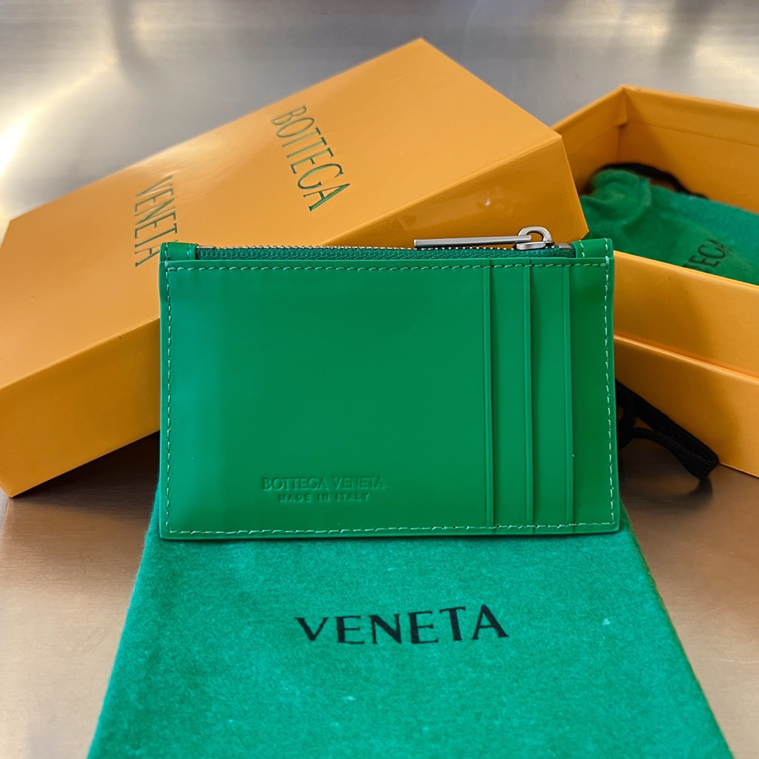[TOP] Bottega Veneta BV Cowhide  Card Holder 11.8x7.5 cm - Green - 711 Luxury