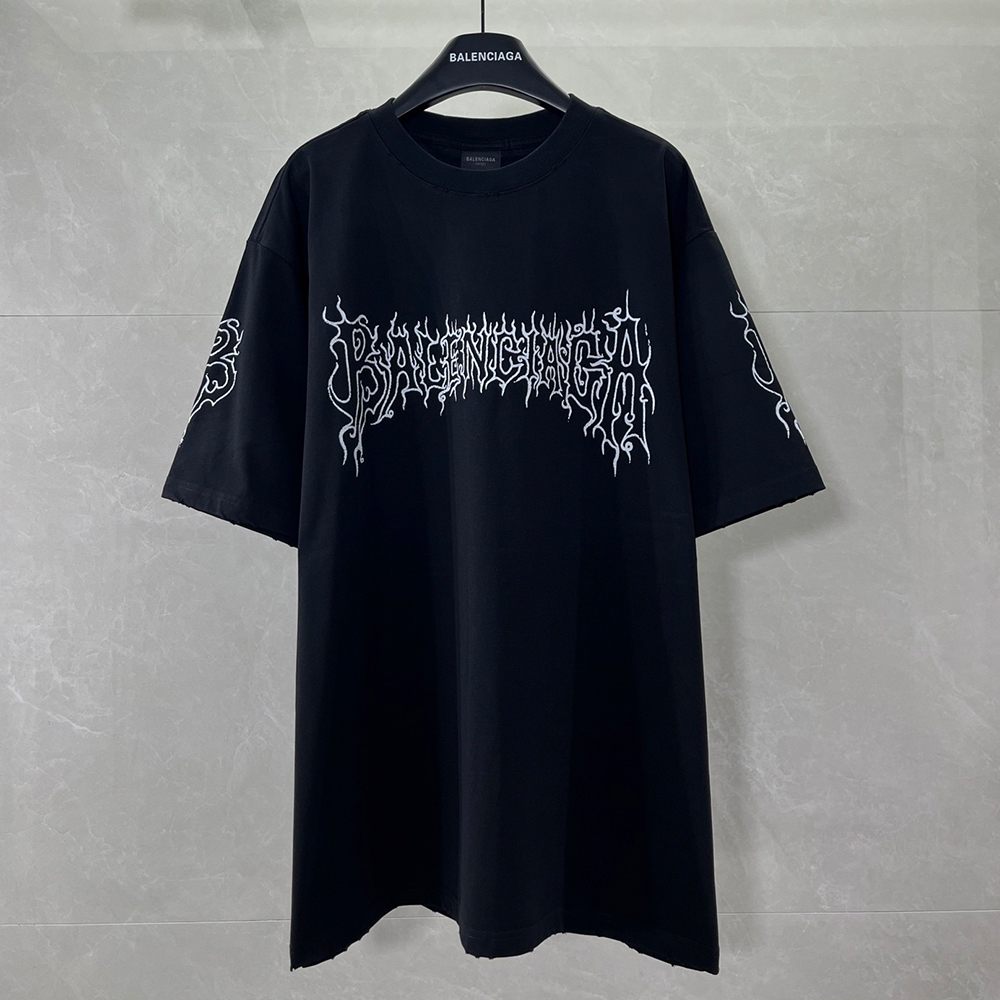 Balenciaga Flame Font Print T-shirt