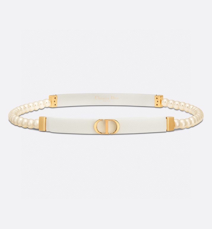 [TOP] Christian Dior Belt Cowhide 15mm - White - 711 Luxury
