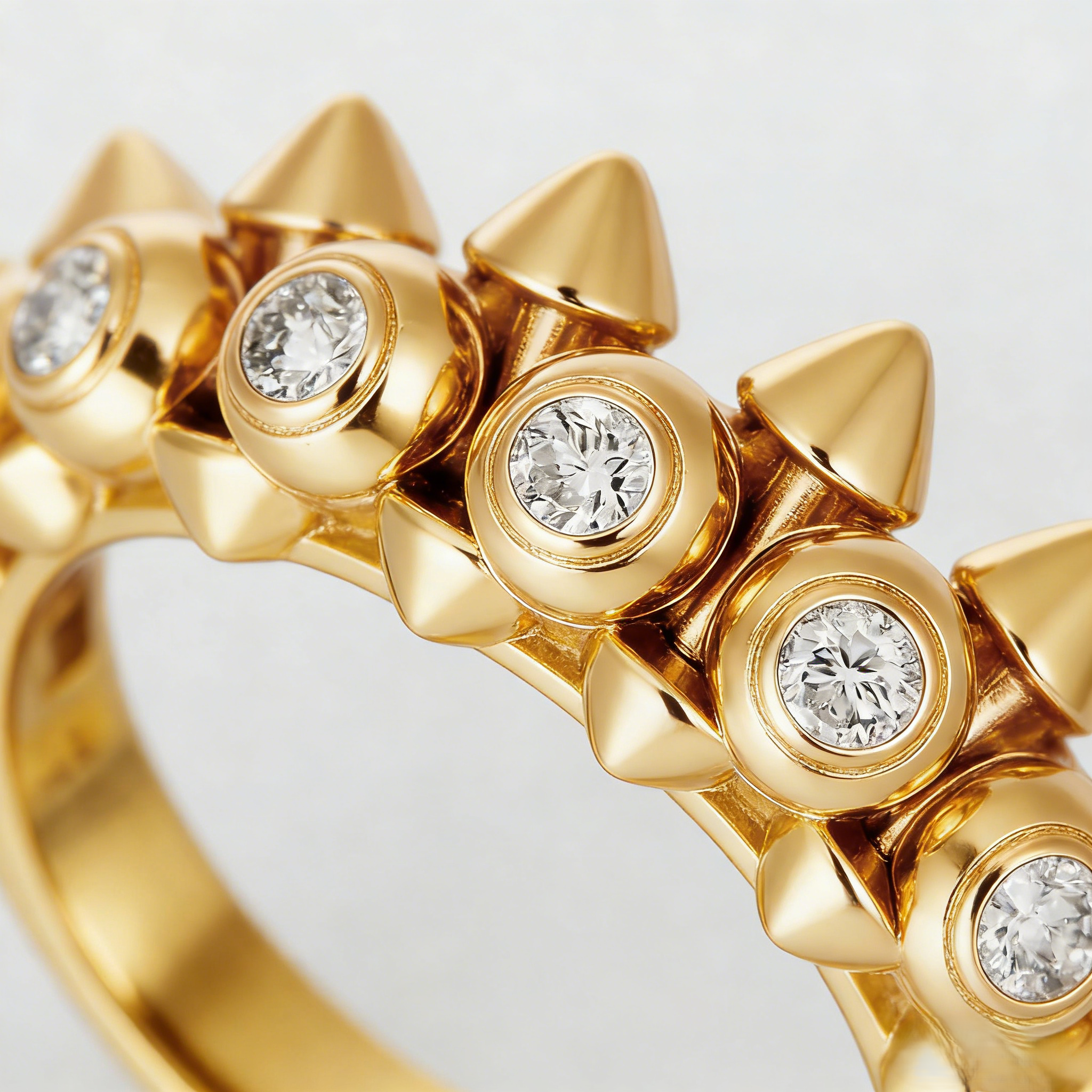 Carty Bullet Ring, Yellow Gold, 18 Moissanite