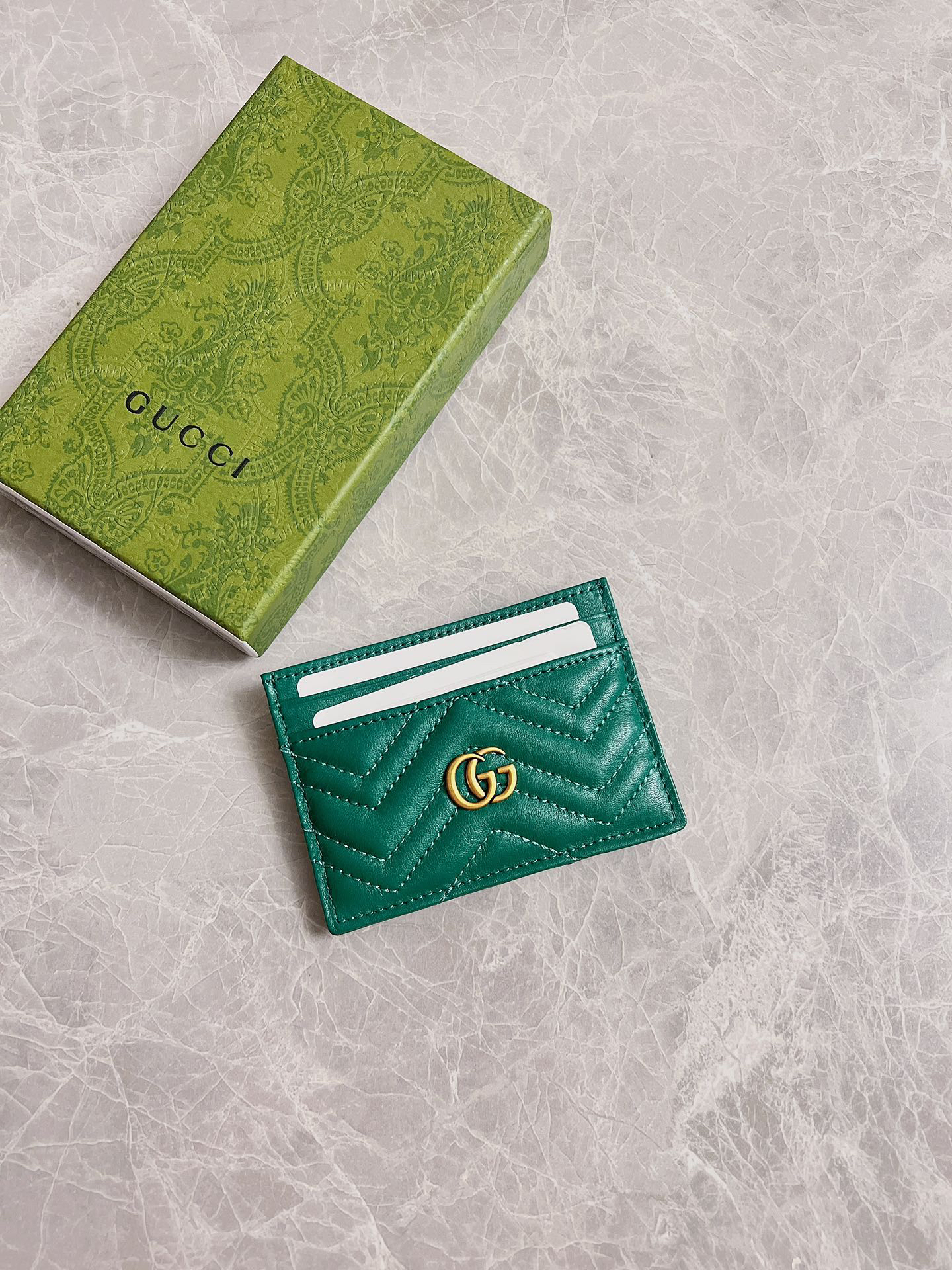 [TOP] GUCCI Card Pack  10*7cm - Green - 711 Luxury