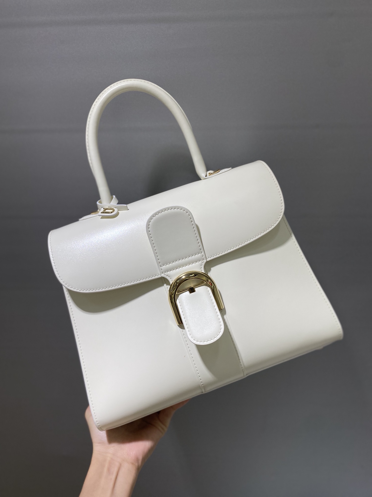 [TOP] Delvaux Brillant Bag Box Leather 28cm - White - 711 Luxury
