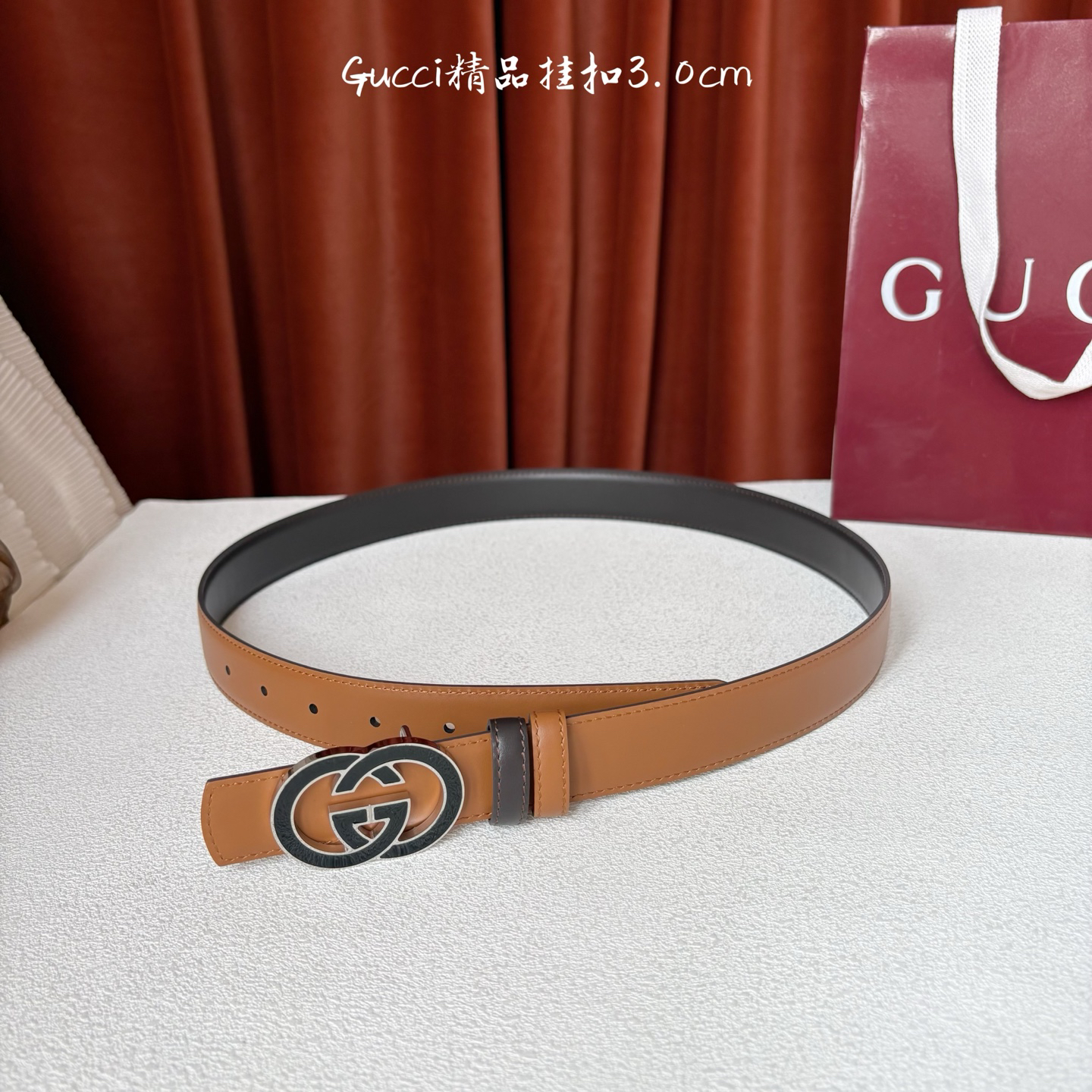 [TOP] GUCCI Belt 3 cm - Caramel - 711 Luxury