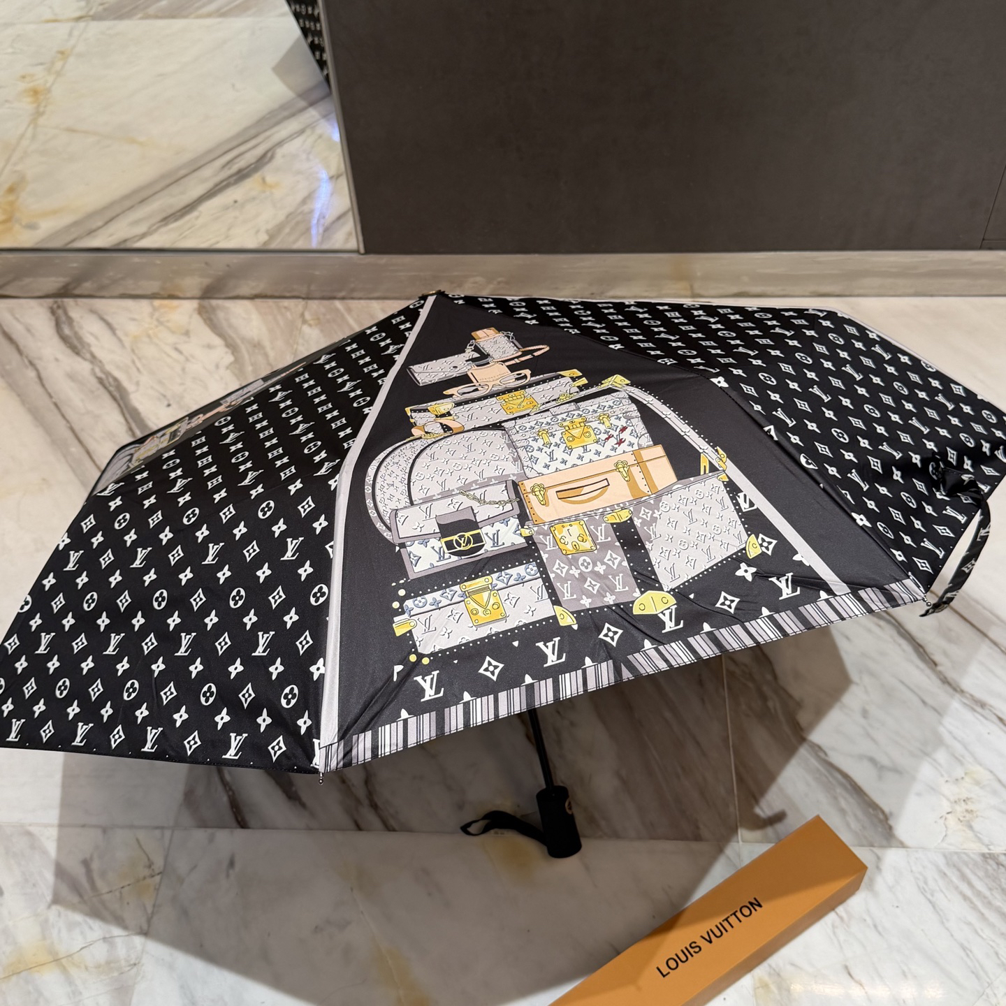 [TOP] Louis Vuitton LV Umbrella - Black - 711 Luxury