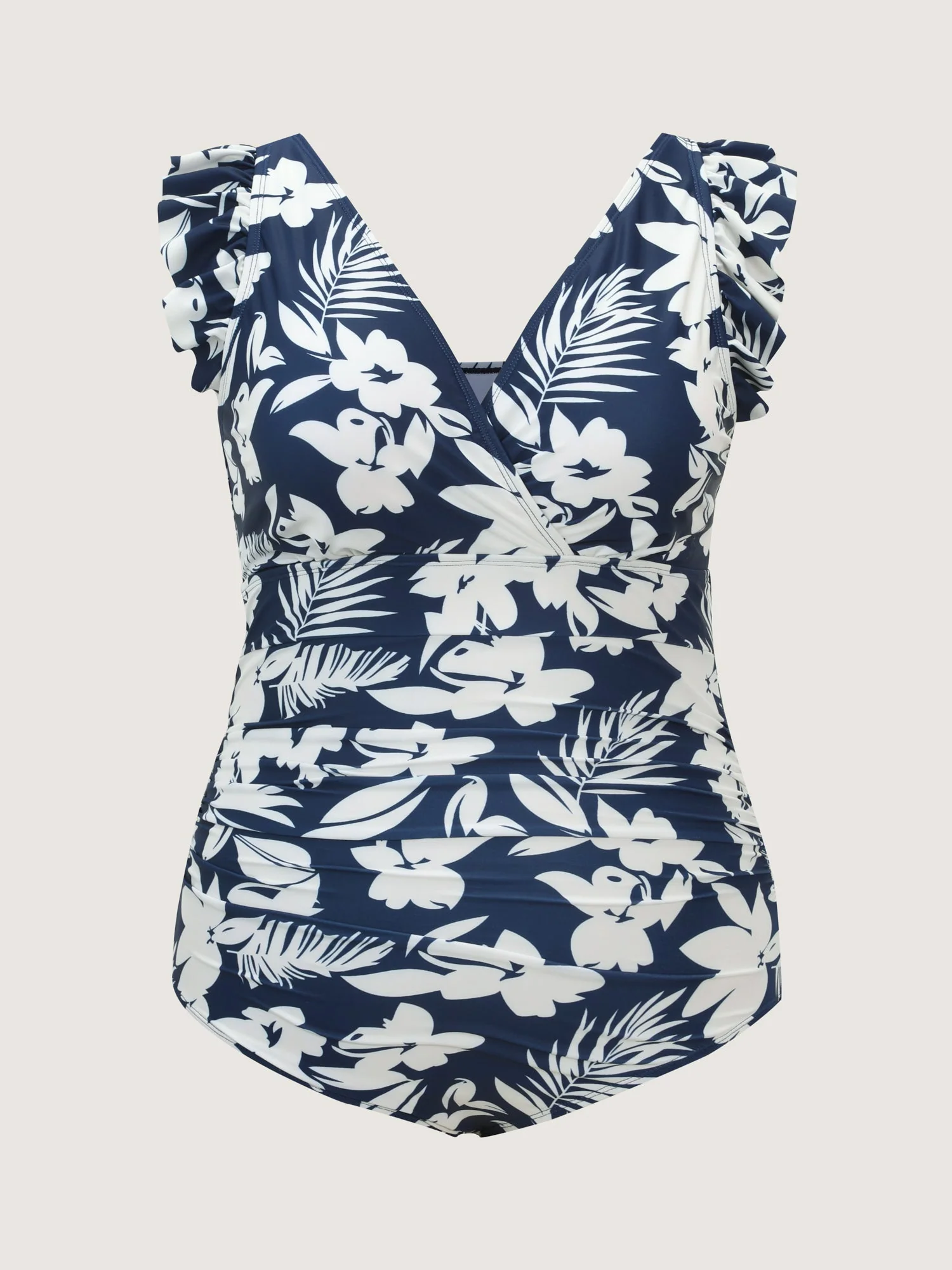 Sarong Set Tropical Print One-Piece Swim