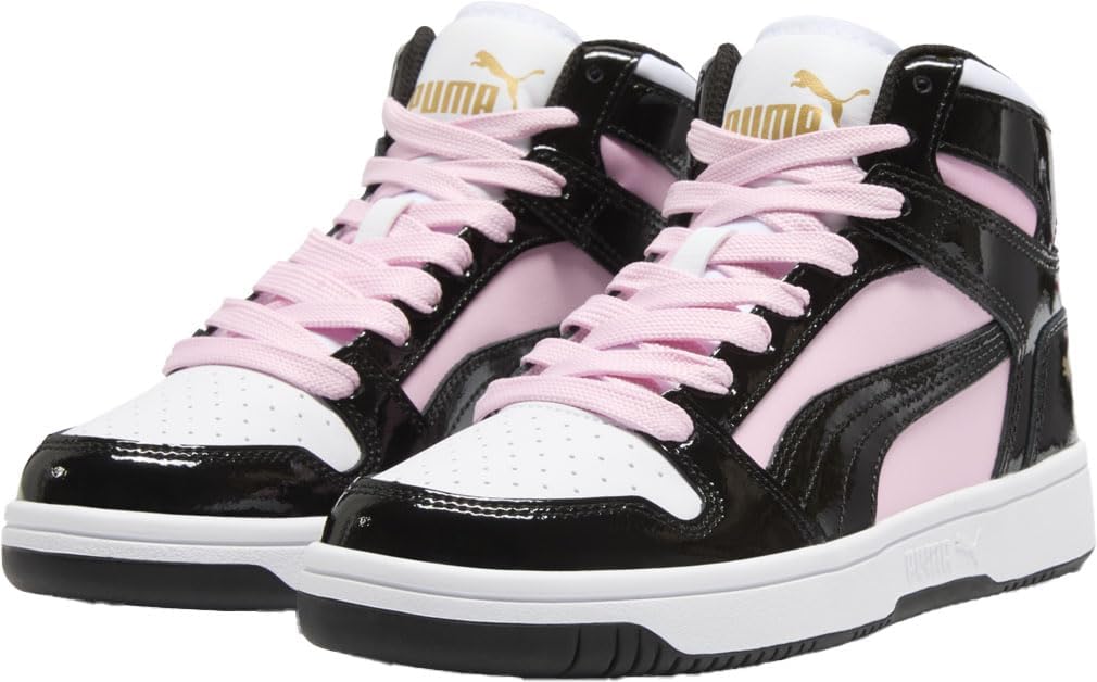 PUMA Womens Rebound Layup Shine High Sneakers Shoes Casual - Black, Pink