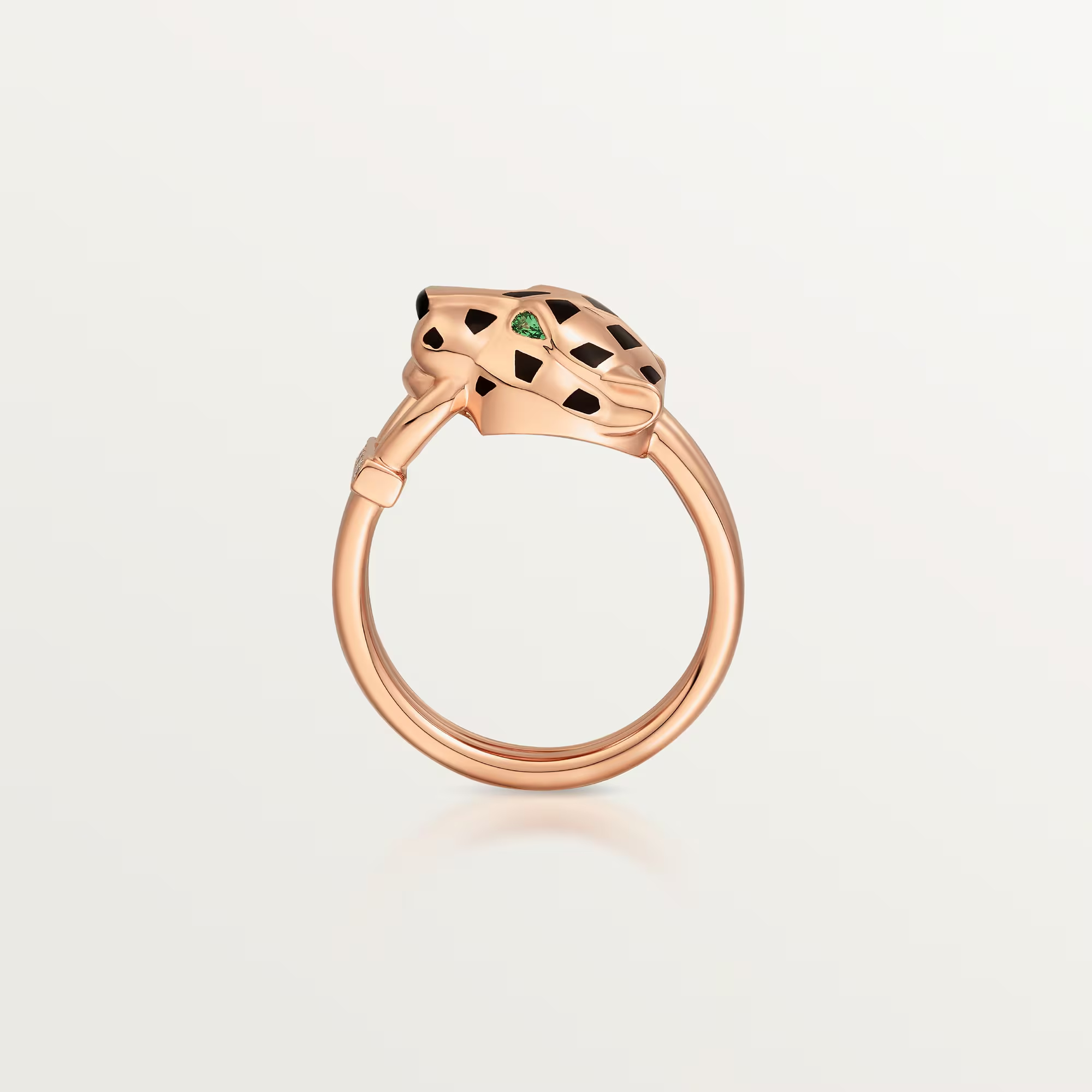 Carty Panther Motif Ring, Rose Gold, Moissanite