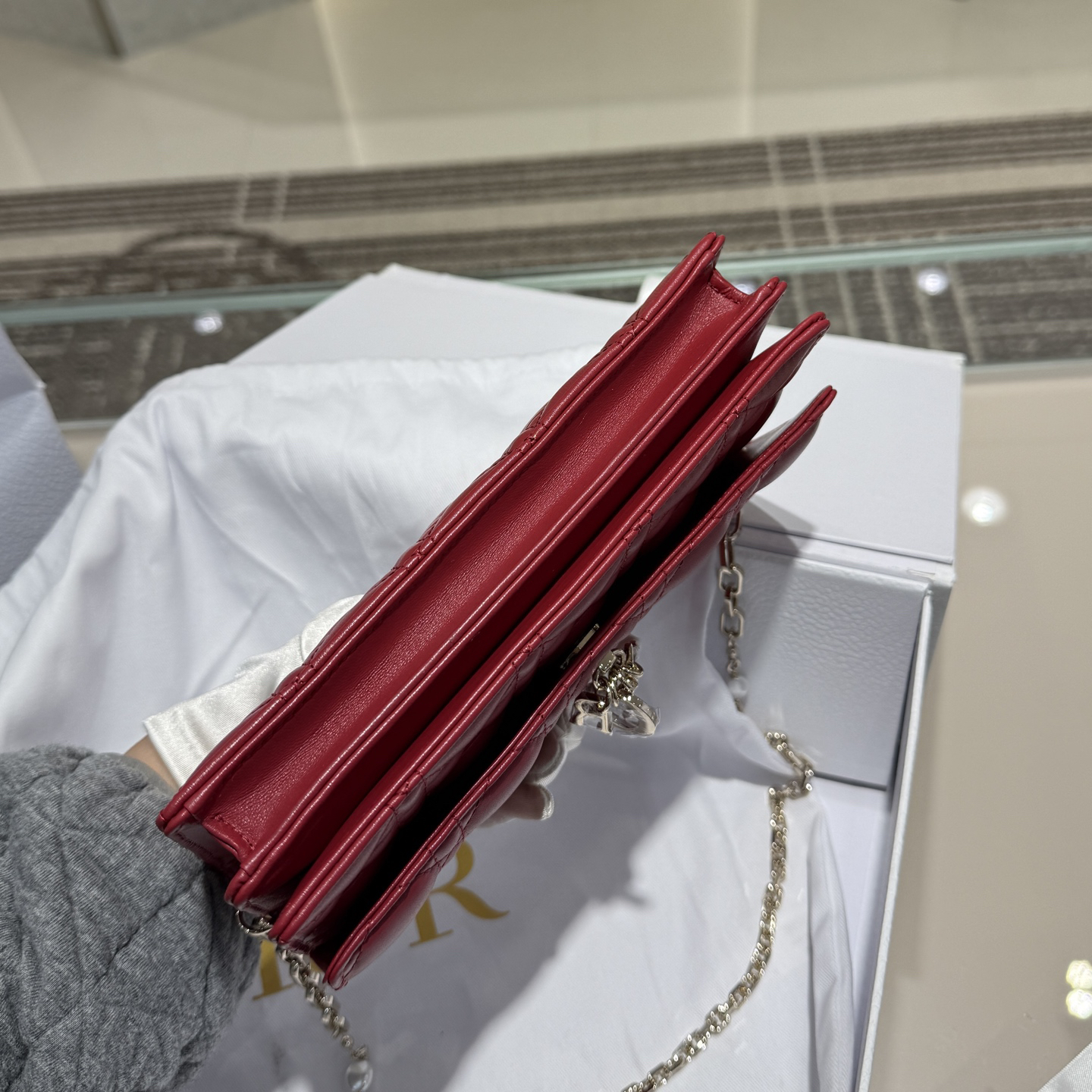 [TOP] Christian Dior My Dior Mini Bag Cannage Lambskin 21*11*4.5cm - Red