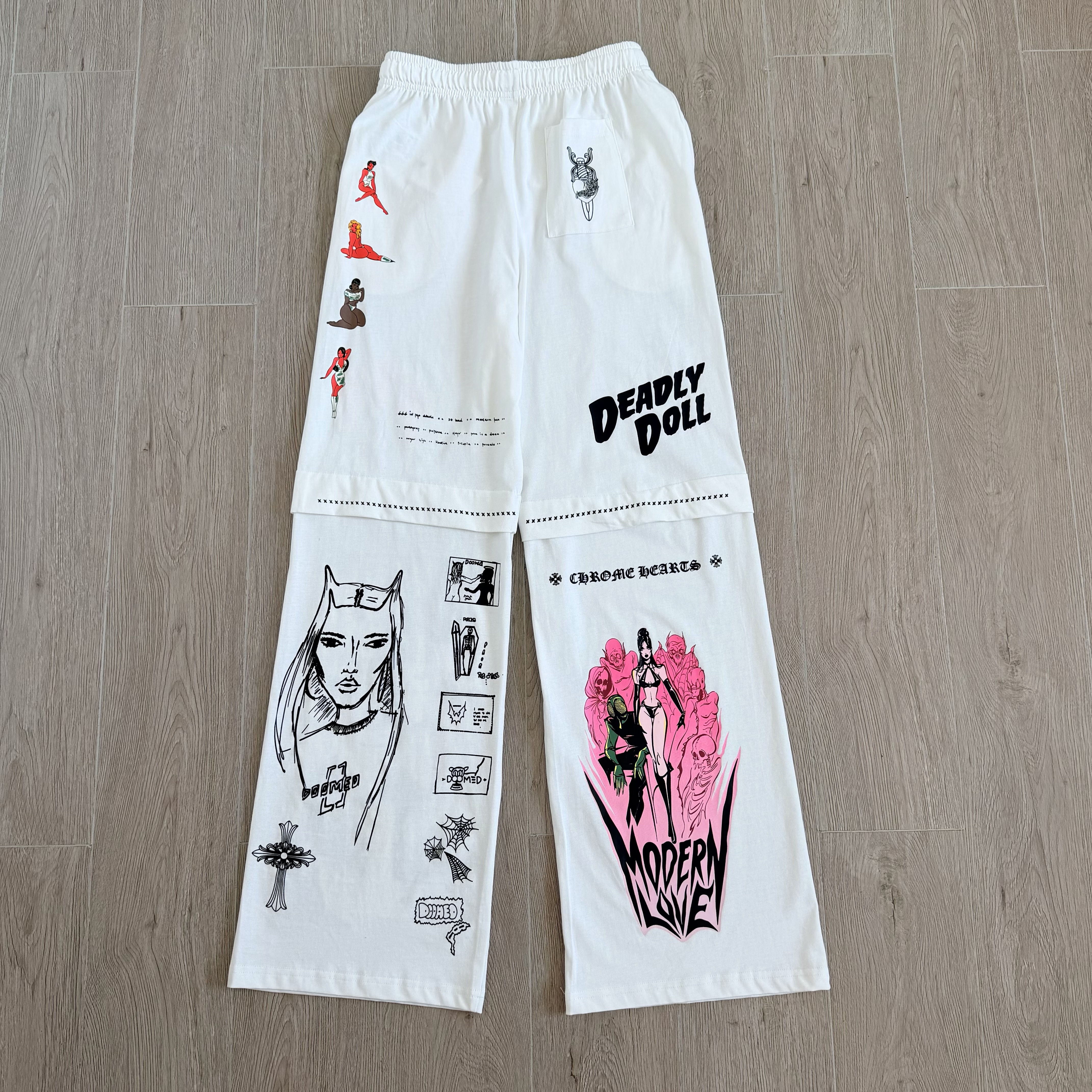 Chrome Hearts Clothing Chrome Hearts x Deadly Doll Miami Exclusive Sweatpants #395189 View 2 | Nigo Office