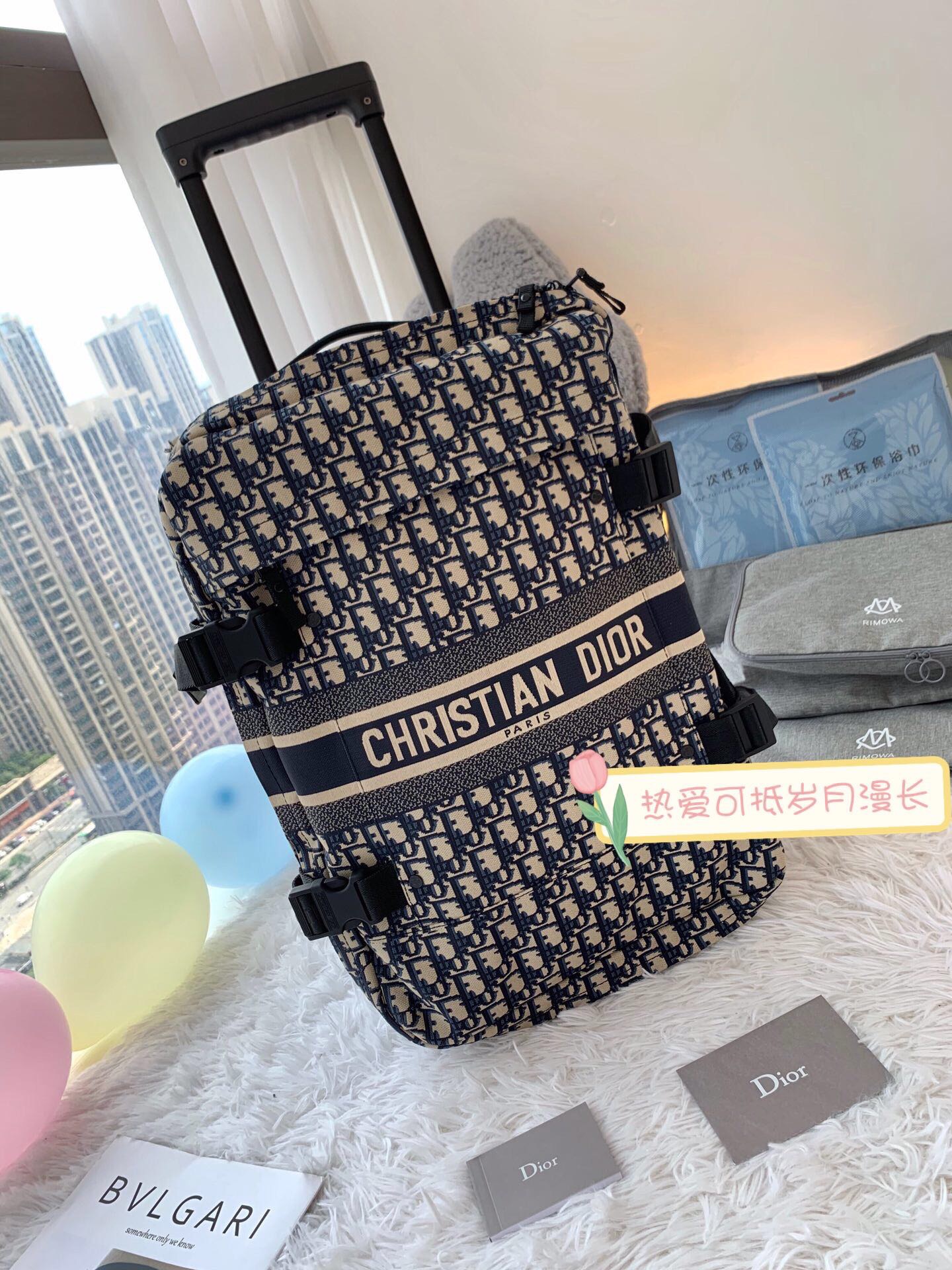 [TOP] Christian Dior Luggage Box 49-33-21cm - Blue - 711 Luxury