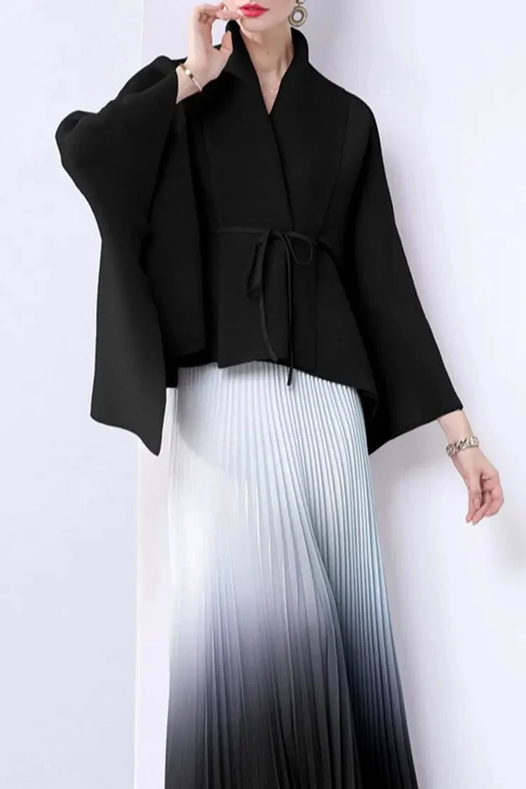Elegant Pleated Skirt Two-Piece Set
