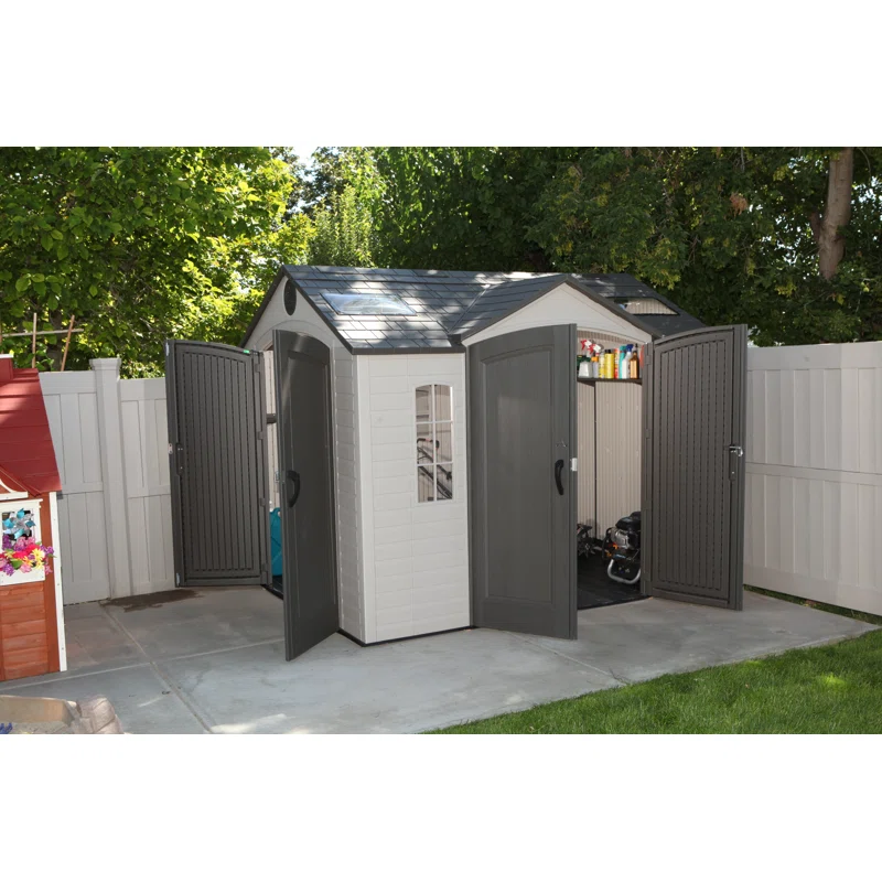 10 Ft. x 8 Ft. High-Density Polyethylene (Plastic) Steel Reinforced Outdoor Storage Shed