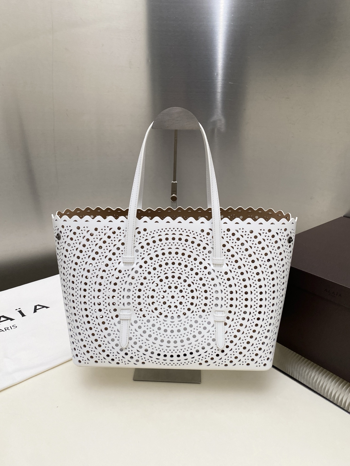 [TOP] ALAIA LE MINA 32 Bag 32*24*14 cm - White - 711 Luxury
