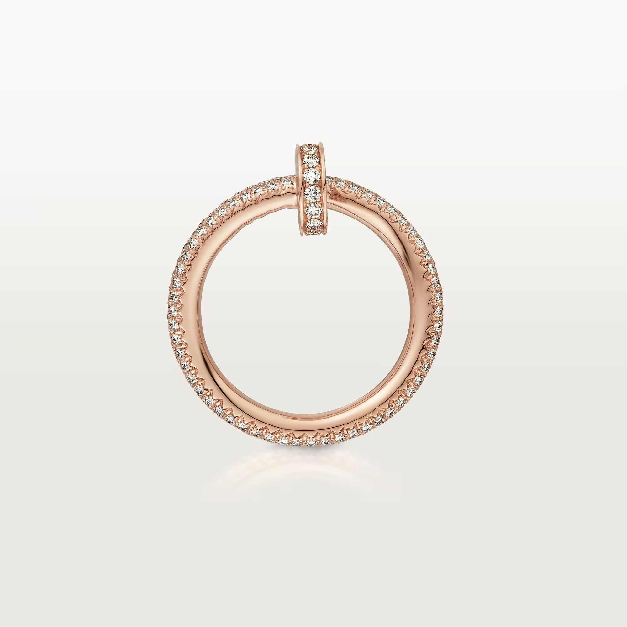 Carty Nails Solo Trace Ring,  Rose  Gold ,Classic Model, Paved