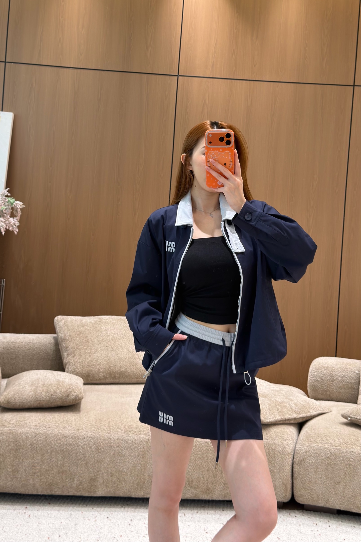 [TOP] Miu Miu Jacket + Skirt Set - Navy Blue - 711 Luxury