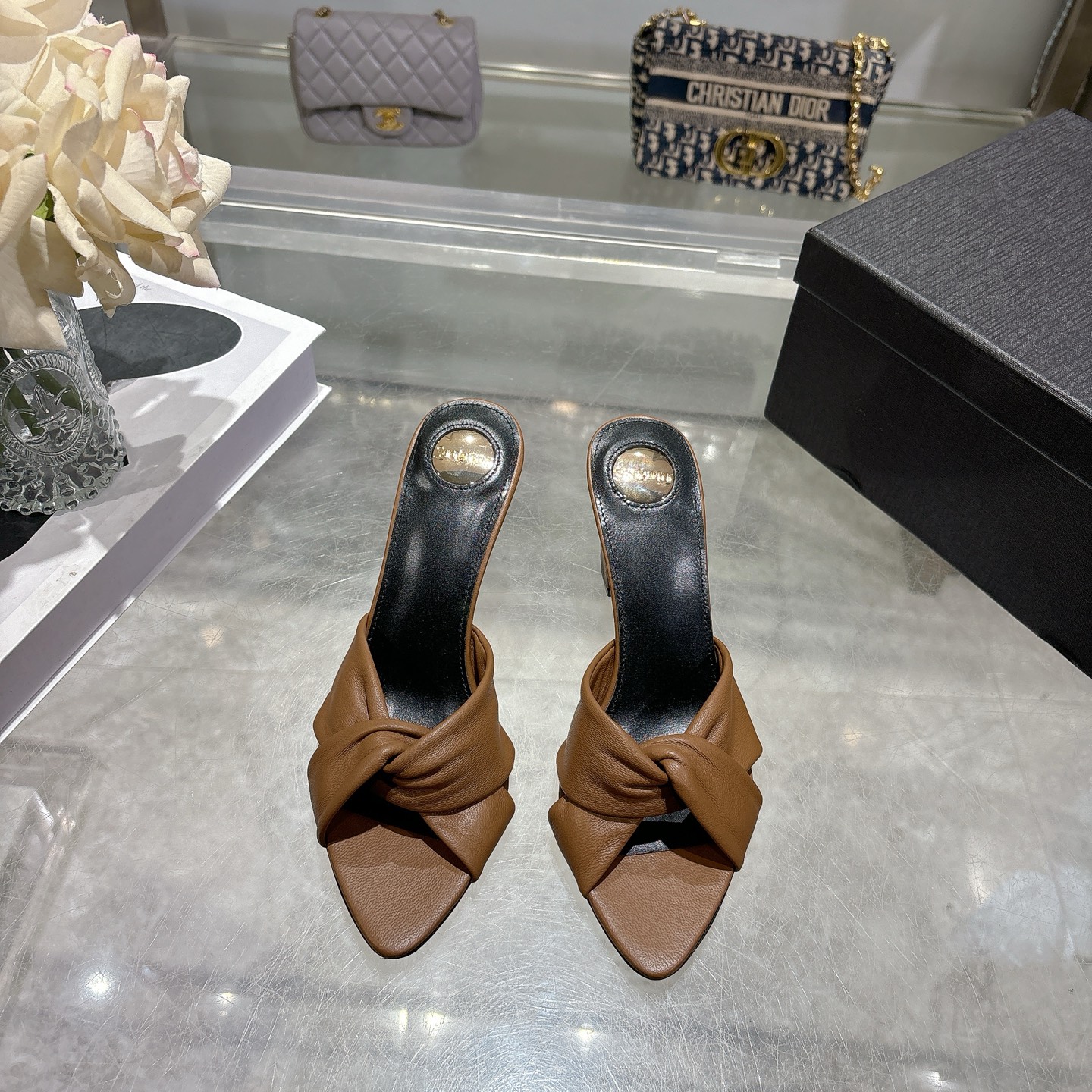 [TOP] Yves Saint Laurent YSL High Heels - Brown - 711 Luxury